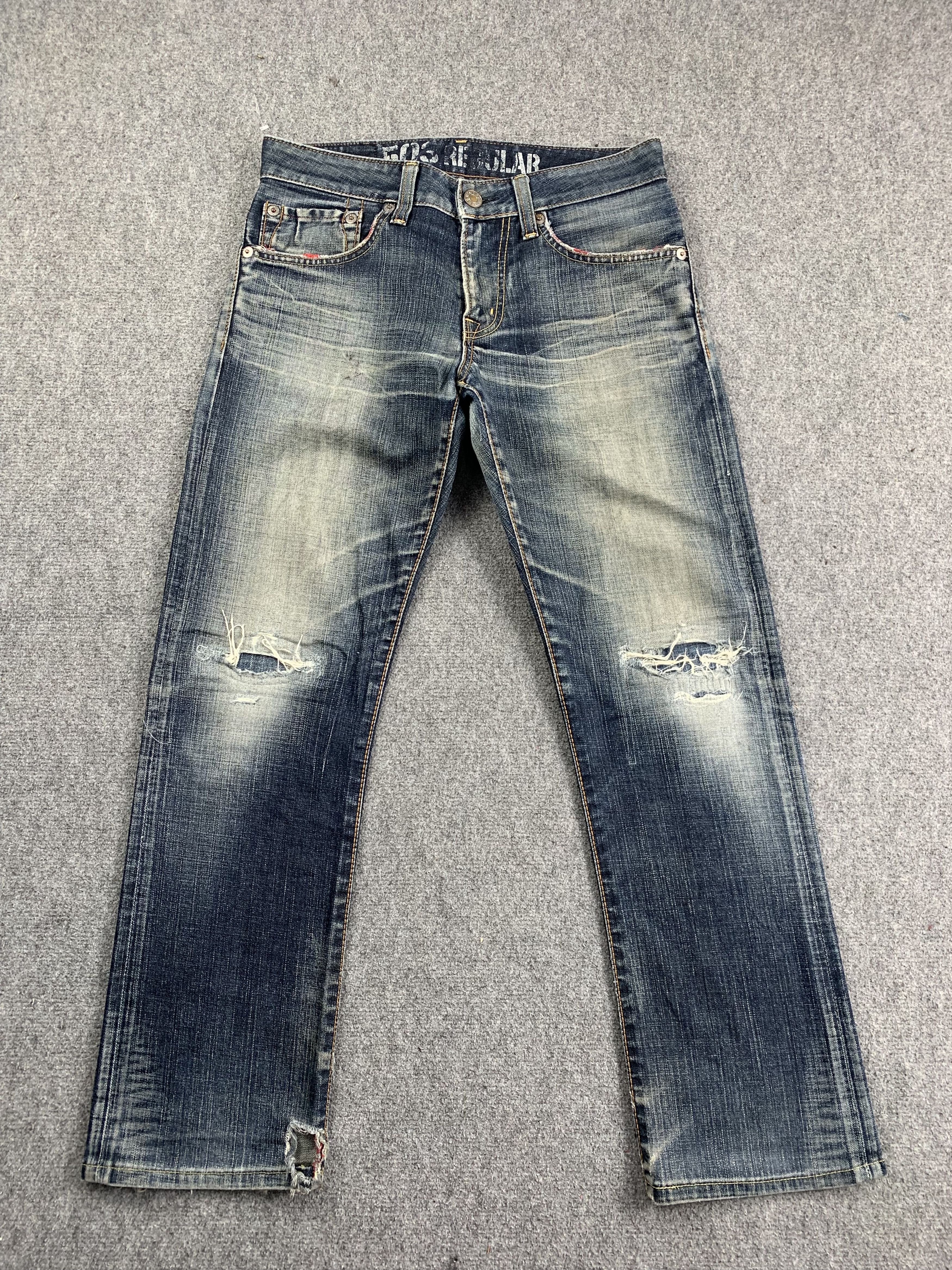 image of Edwin 503 Blue Trip Faded Blue Jeans 32X30 in Blue Denim, Men's