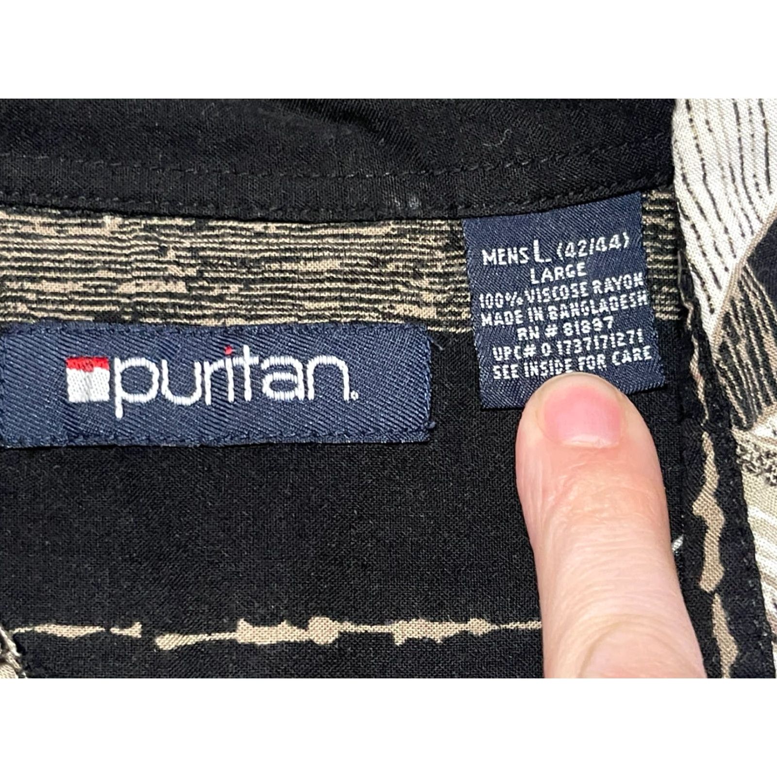 Vintage Puritan Shirt Men Large Black Button-Up Short Sleeve Size US L / EU 52-54 / 3 - 7 Thumbnail