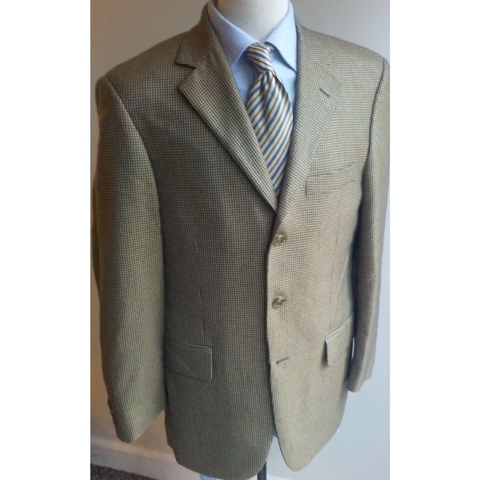 Nordstrom John W. Nordstrom Lora Piana 100% Cashmere Blazer Jacket Brown/Tan 39R Mens Blazer Jacket Vintage Style Size 40R - 2 Thumbnail