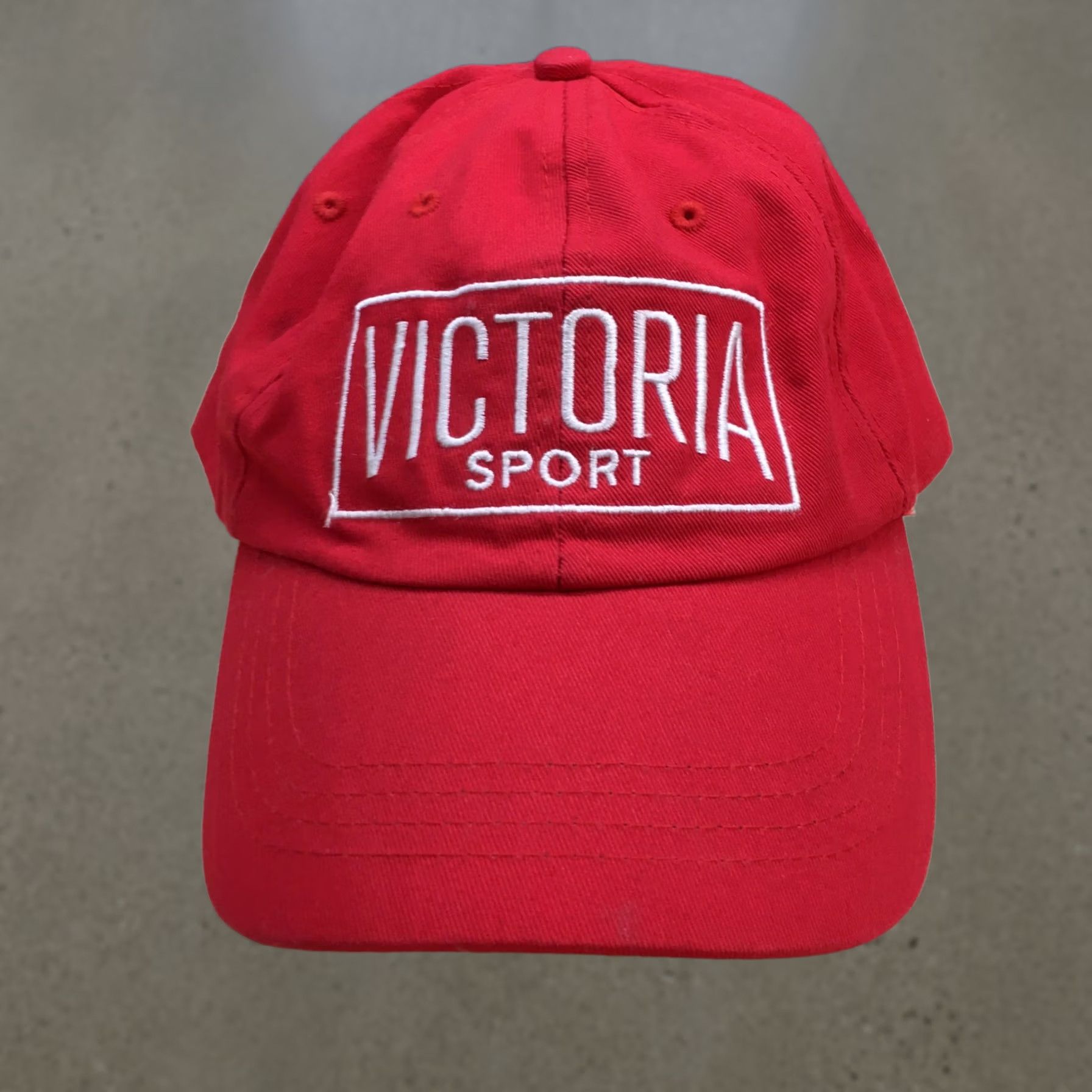 Vintage Victoria Sport Baseball Cap Hat Mens One Size Red Cotton Adjustable Back Basic Size ONE SIZE - 1 Thumbnail