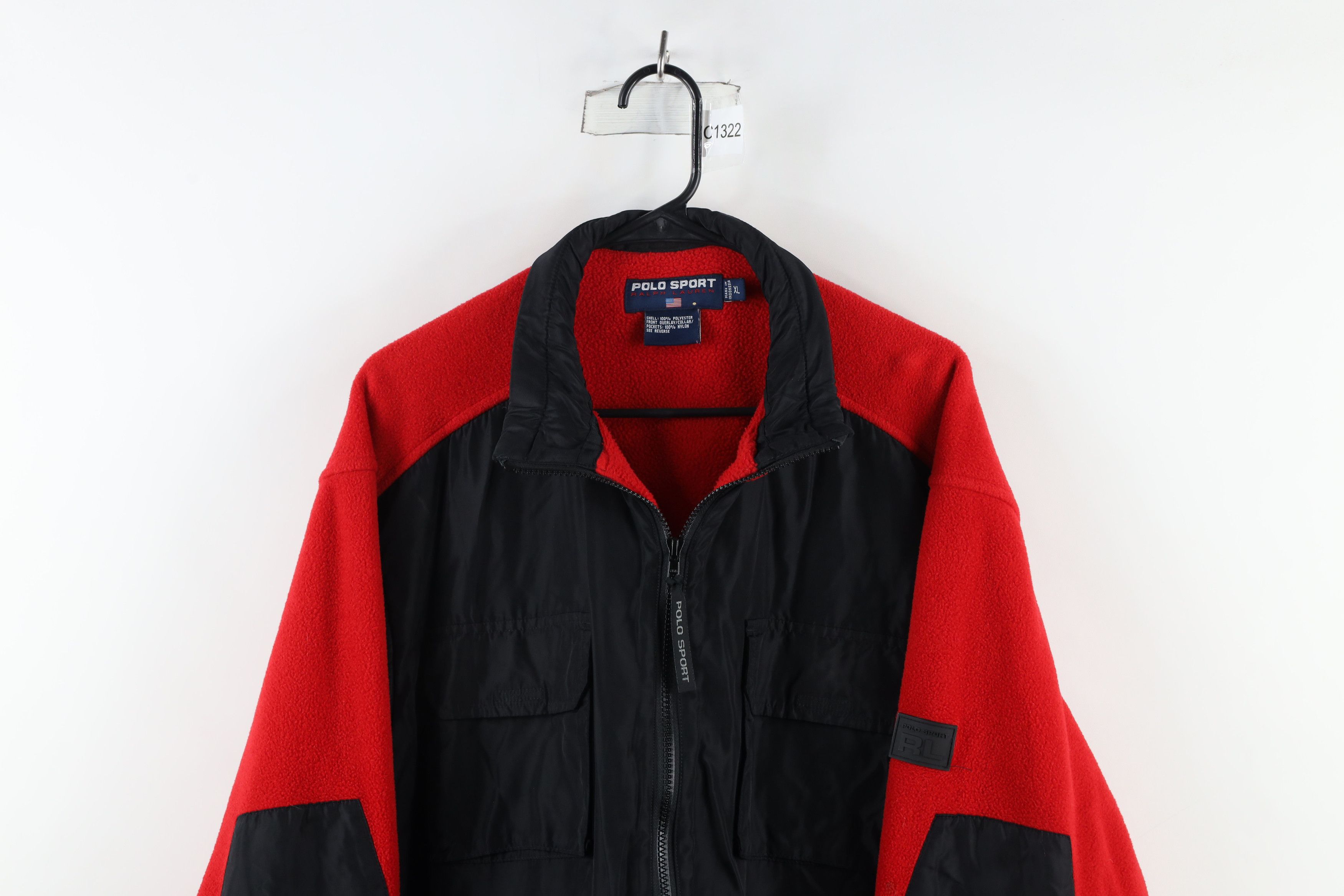 Ralph Lauren × Vintage Vintage 90s Polo Sport Ralph Lauren Fleece Jacket Red Size US XL / EU 56 / 4 - 2 Thumbnail