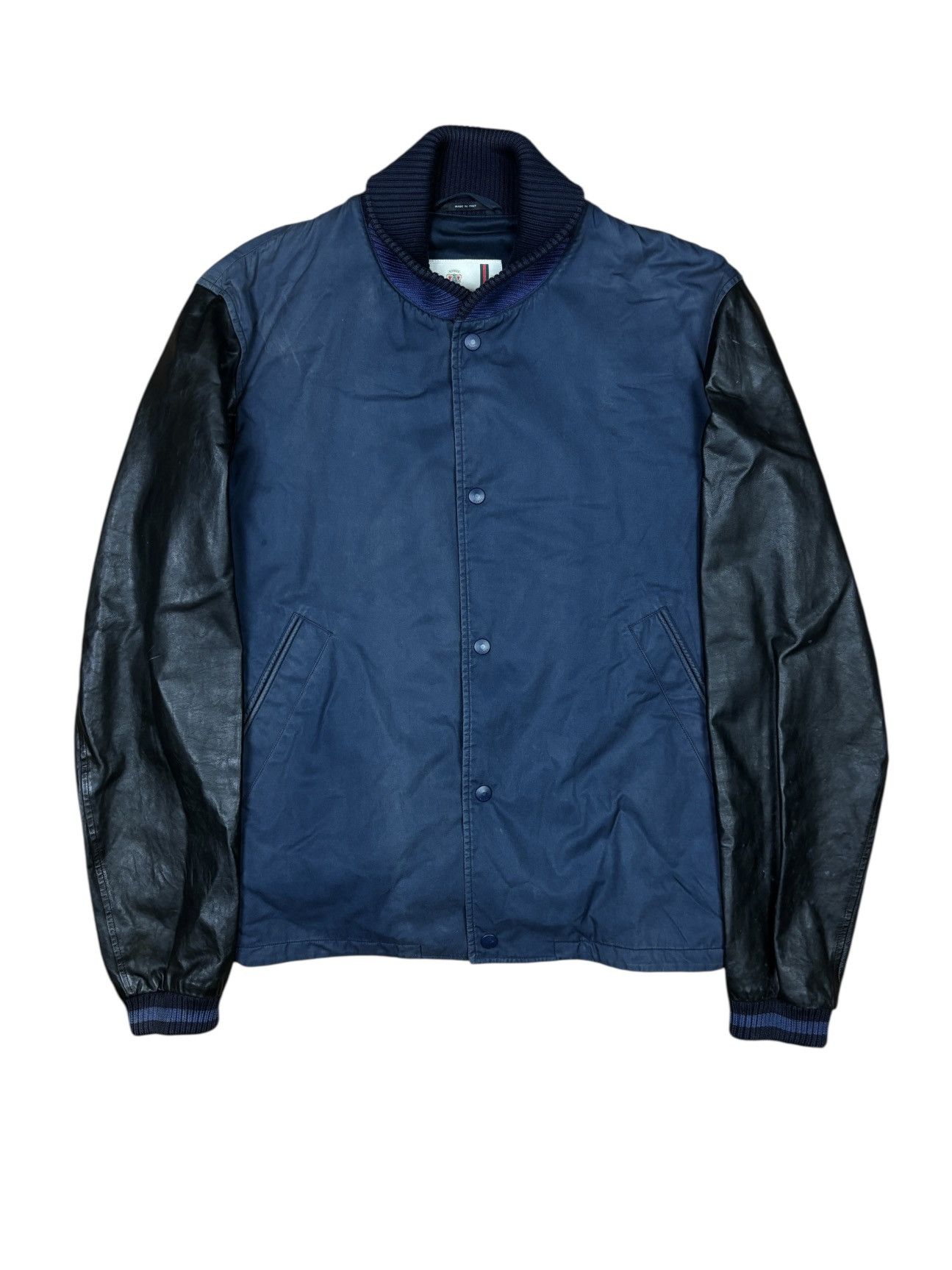 Gucci SS2010 Gucci Navy Cotton & Leather Sleeve Varsity Jacket Size US L / EU 52-54 / 3 - 1 Thumbnail