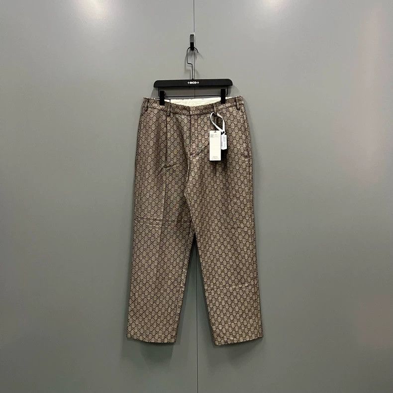 Gucci Gucci Brown GG full-print wide-leg pants 2501-Nextarrow Size US 36 / EU 52 - 1 Thumbnail