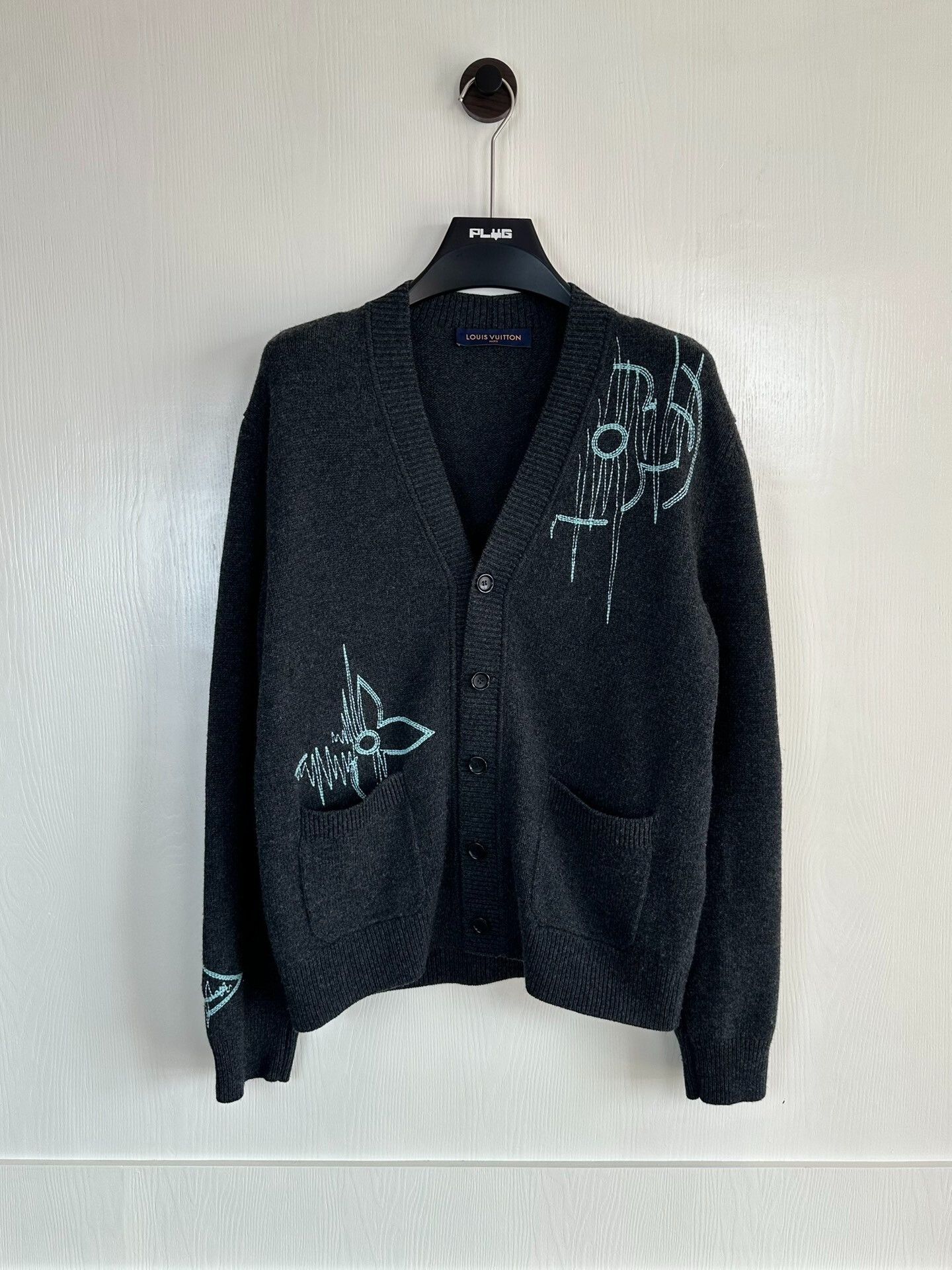 Louis Vuitton Louis Vuitton Embroidered Three-Flower Knit Cardigan Size US XXS / EU 40 - 1 Thumbnail