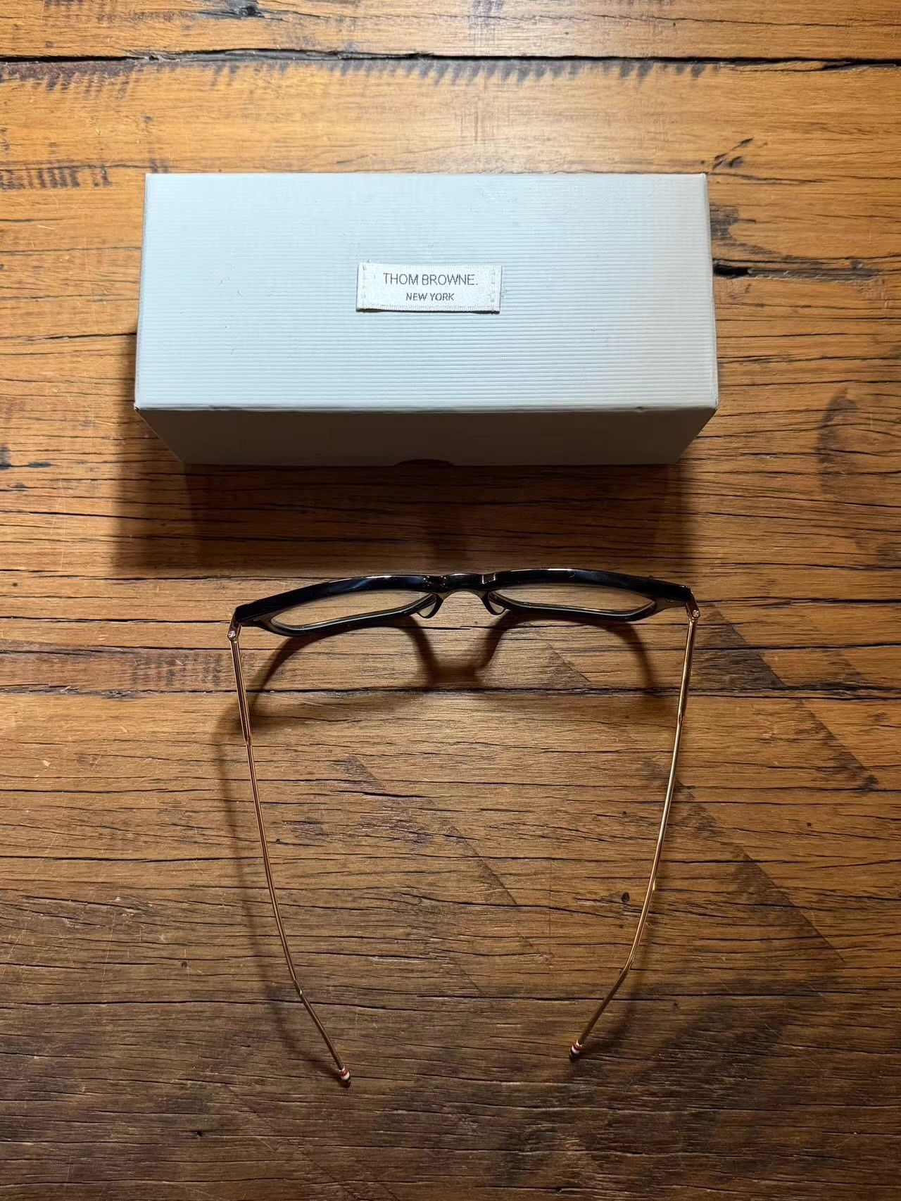 Thom Browne Thom Browne 12K gold-plated black frame plain glasses. Ｑ25 Size ONE SIZE - 4 Thumbnail