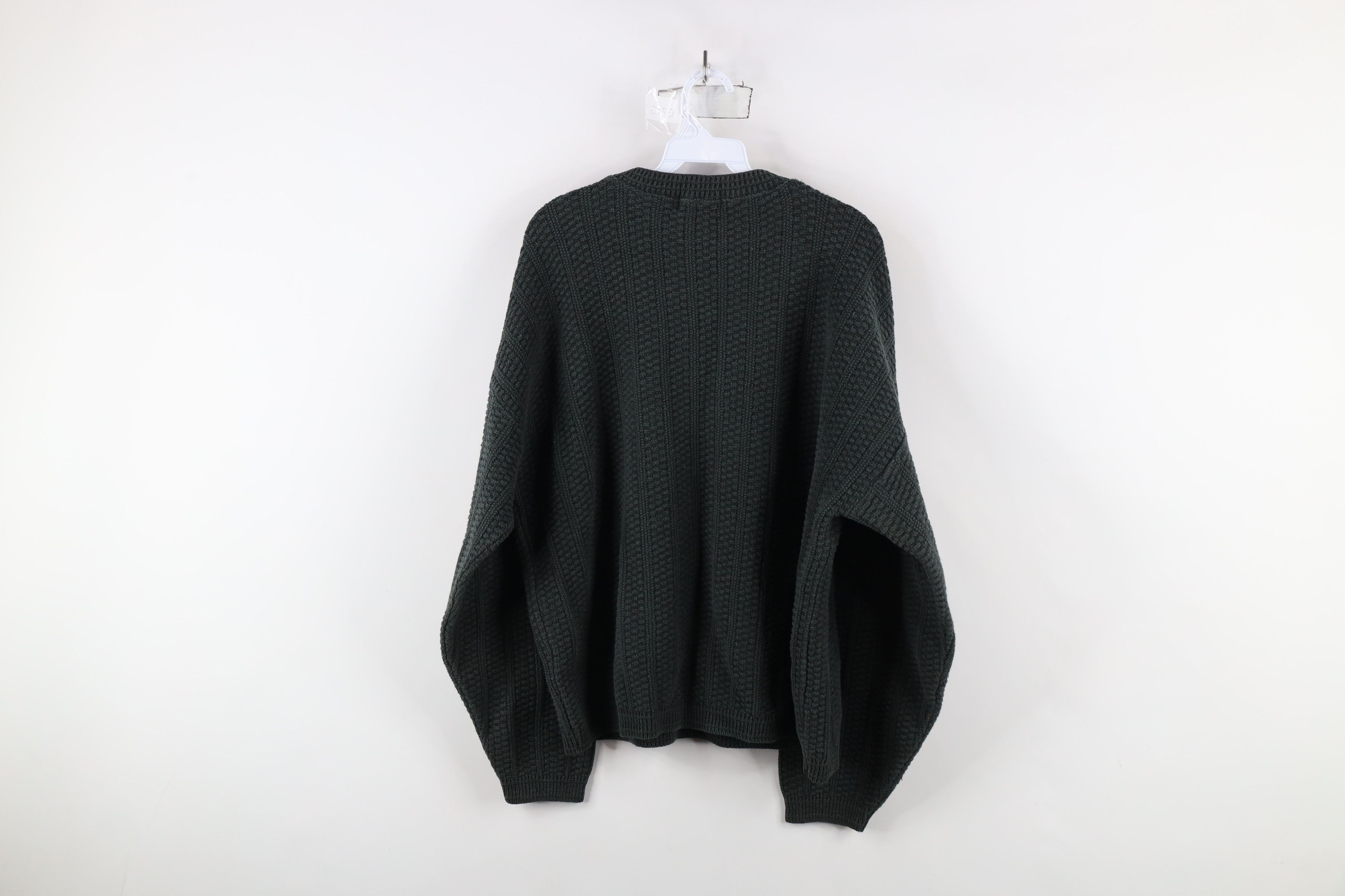 Vintage Vintage 90s Streetwear Knit Crewneck Sweater Green USA Size US XL / EU 56 / 4 - 7 Thumbnail