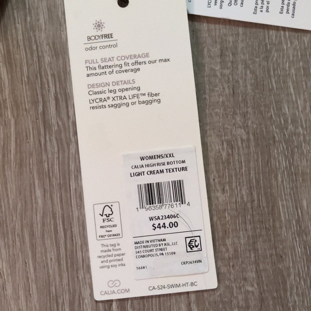 Other Calia Light Cream Texture High Rise Swim Bottoms Size XXL Size ONE SIZE - 3 Thumbnail