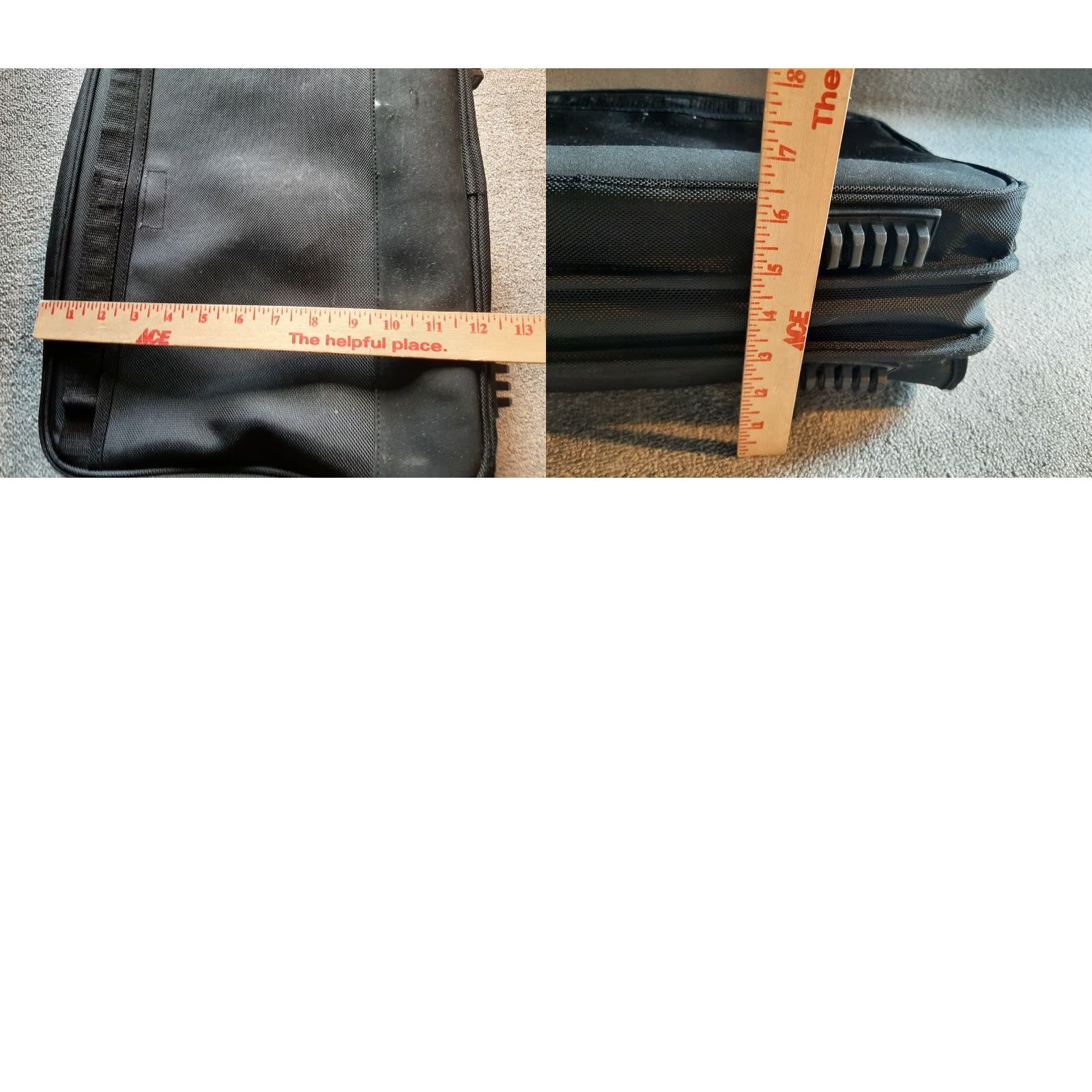 Vintage VINTAGE PORT Briefcase Messenger Laptop Shoulder bag Black Canvas 16x12x6 Mens Bag Computer Front Zip Business Size ONE SIZE - 8 Thumbnail