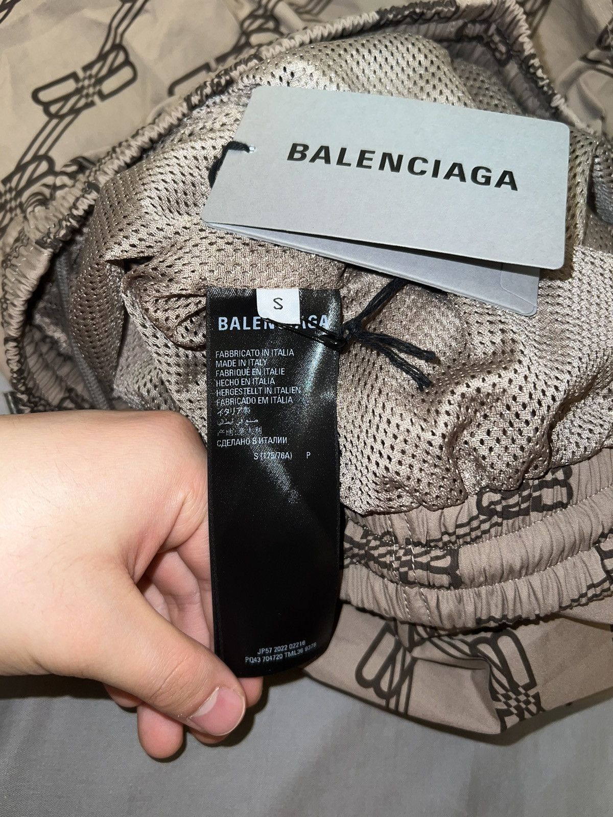 Balenciaga Balenciaga Monogram Logo Beige Track Pants Size US 32 / EU 48 - 9 Thumbnail