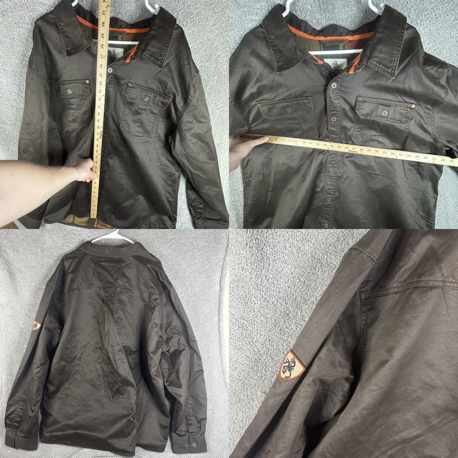 Vintage Legendary Whitetails Journeyman Shirt Jacket 3XL Waxed Canvas Shacket Mens Brown Cotton Blend Windbreaker Collection 6723 Size US XXL / EU 58 / 5 - 9 Thumbnail