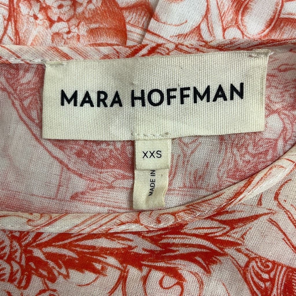 Mara Hoffman Mara Hoffman XXS Harrietta Dress White Orange Architectural Size XXS / US 00 / IT 34 - 9 Thumbnail