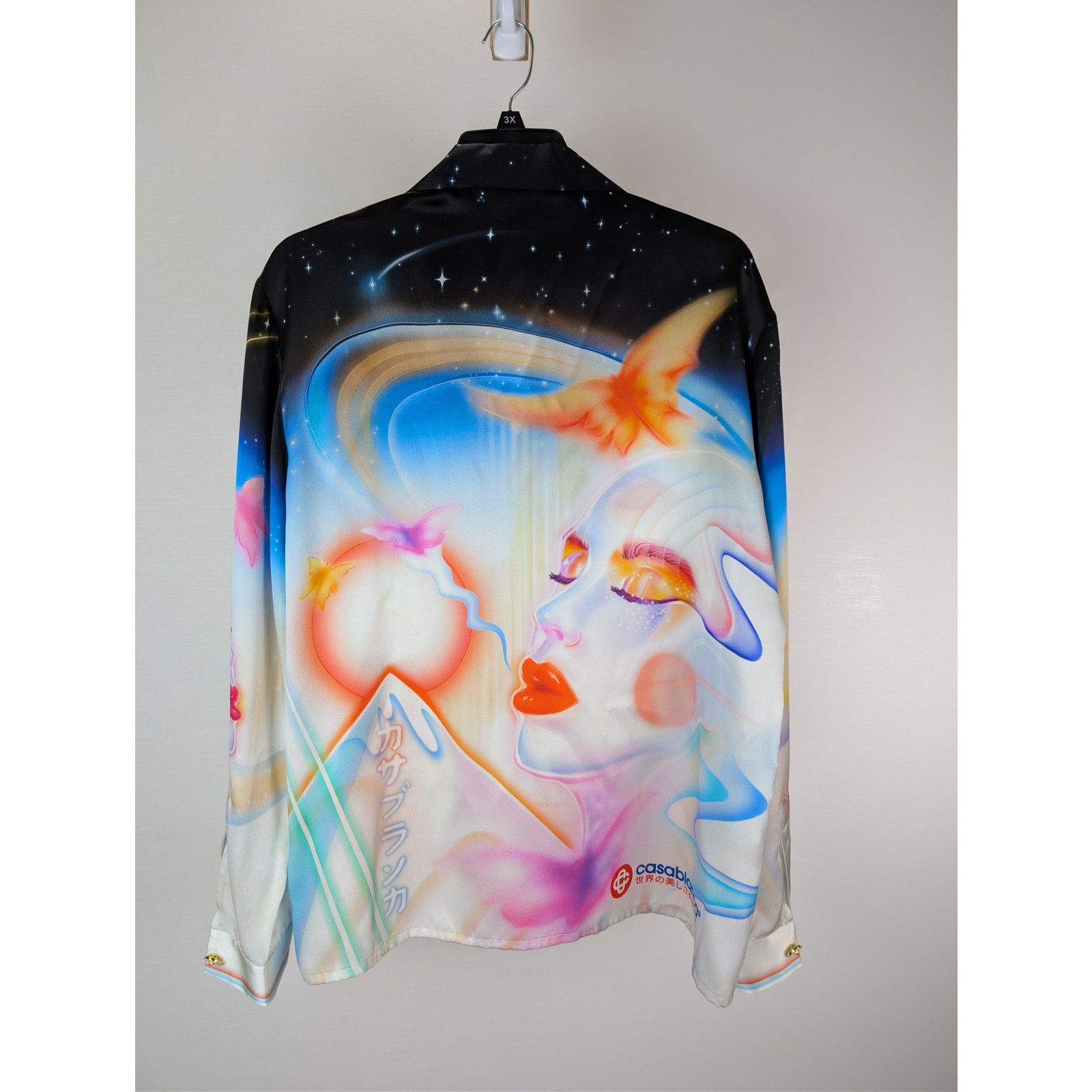 Casablanca o1rshd1 Silk Satin Cuban Collar Long Sleeve Shirt Multicolor Size US XL / EU 56 / 4 - 9 Thumbnail