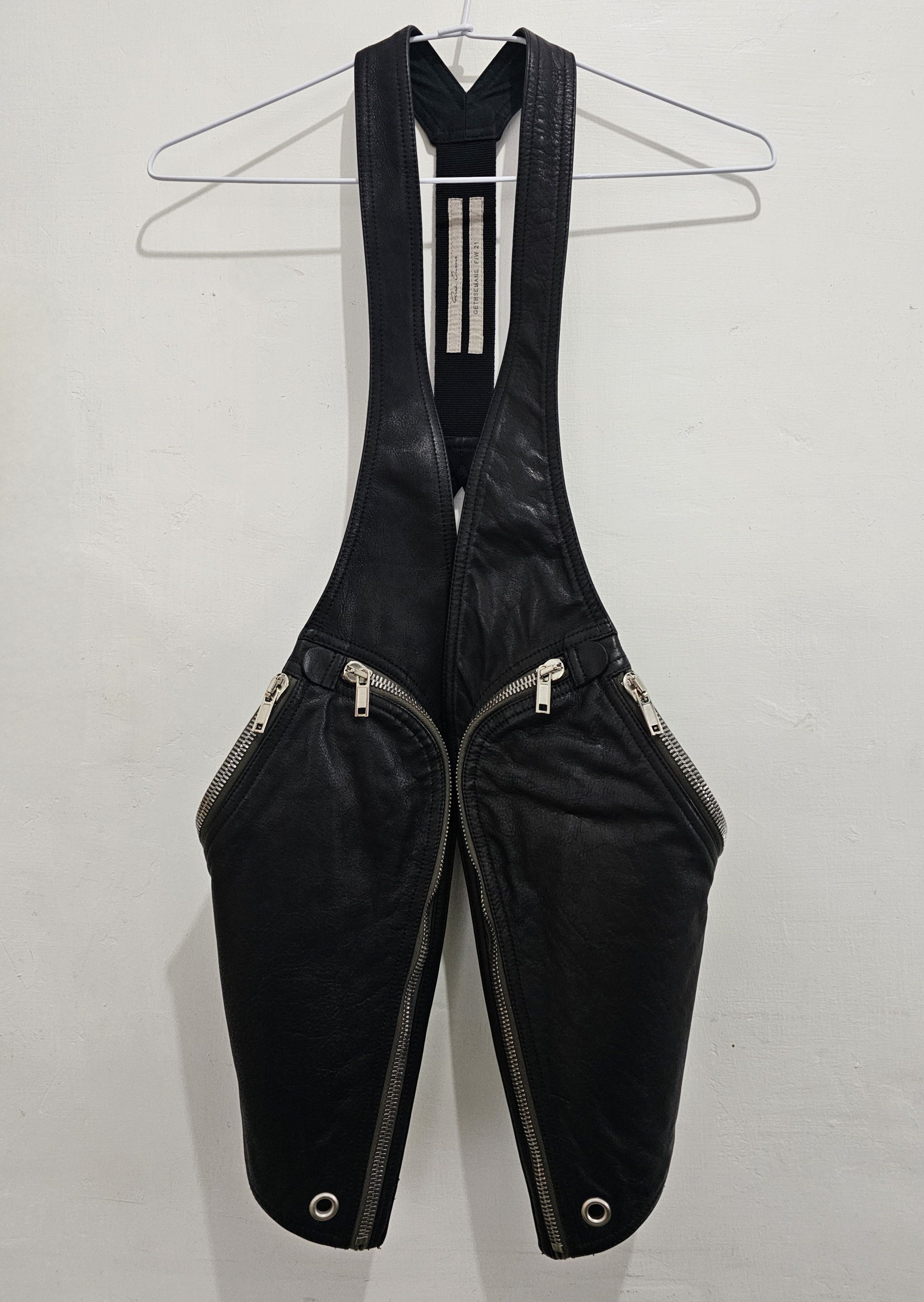 トップス RICK OWENS BAUHAUS VEST leather 48 Rick Owens Bauhaus Leather Vest | Black | FARFETCH