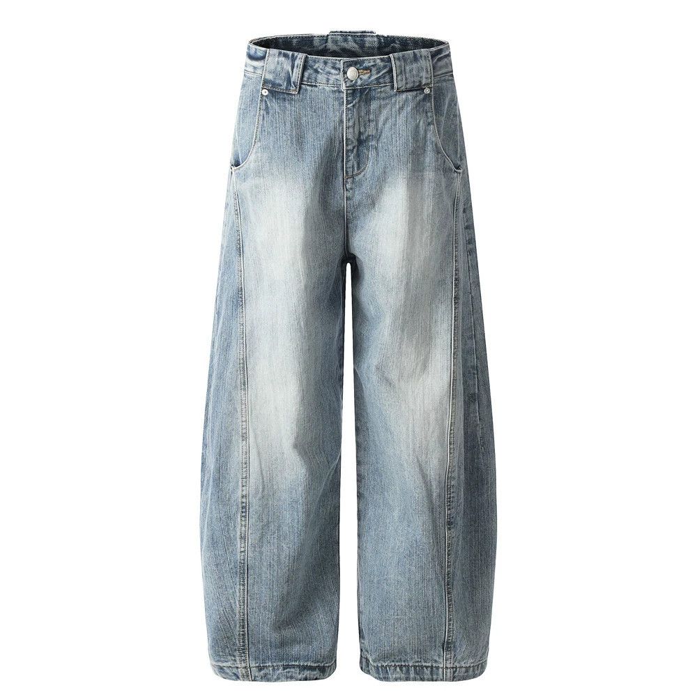Vintage Men's retro loose wide-leg punk patchwork scimitar jeans Size US 34 / EU 50 - 1 Thumbnail