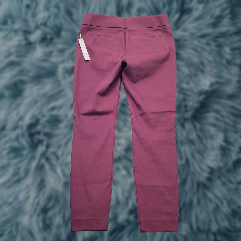 Loft LOFT Women's 4P Purple Stretch Skinny Leg Ankle Pants Hem Outdoor Button Hem Casual Shirt/Pants? Size 27" / US 4 / IT 40 - 1 Thumbnail