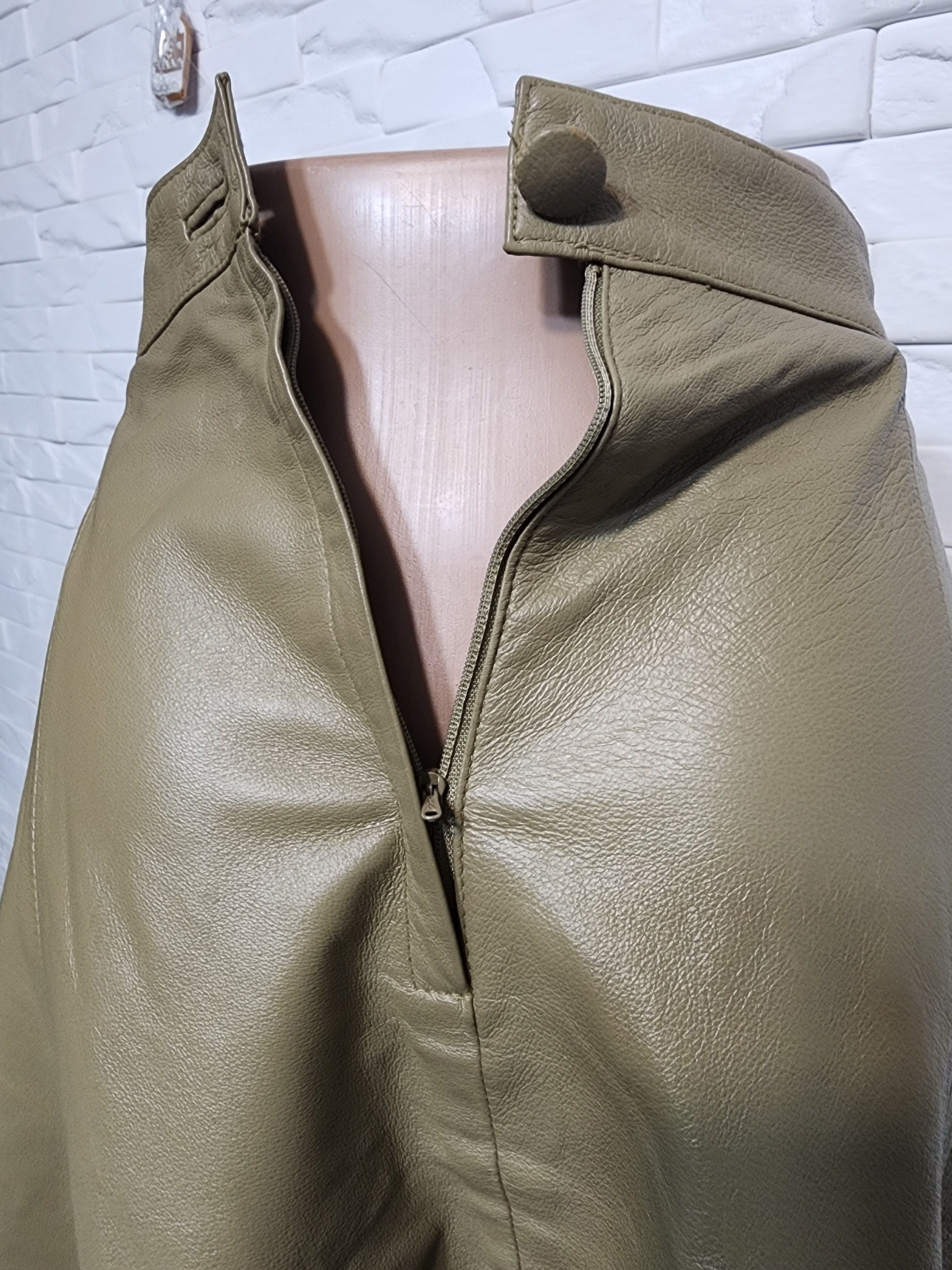 Other Brown Leather Skirt with Pockets Size 33" - 5 Thumbnail