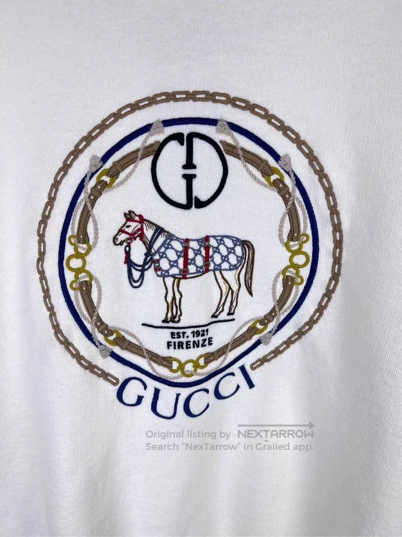 Gucci Gucci SS24 white warhorse embroidered sweatshirt Size US L / EU 52-54 / 3 - 3 Thumbnail