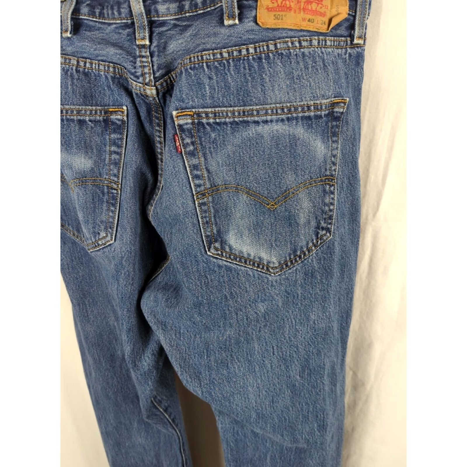 Levi's Levi's 501 Jeans Button Fly Regular Straight 40x34 Mens Denim Blue Cotton 5-Pocket Inseam 34 Mexico Manufacturer Levi'S 501 Series High Rise Size US 40 / EU 56 - 5 Thumbnail