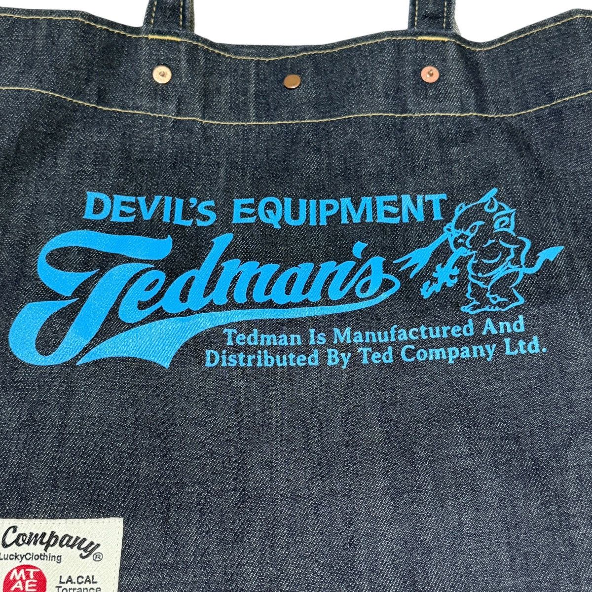 Tedman Tedman Devil Denim Tote Bag Ted Company Dark Wash Rare Grail Size ONE SIZE - 5 Thumbnail