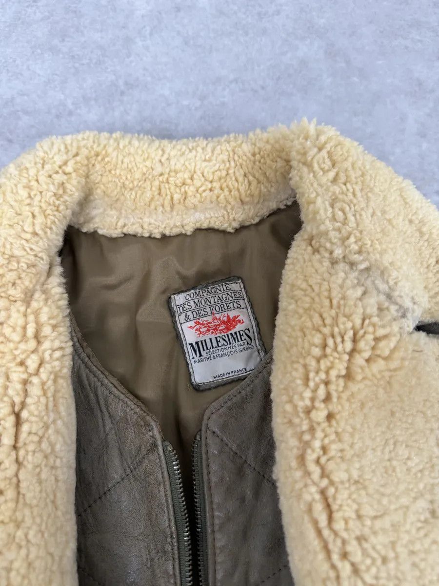 Marithe + Francois Girbaud 1980s Marithé + François Girbaud Grey Leather Shearling Bomber Jacket Size XS / US 0-2 / IT 36-38 - 11 Thumbnail