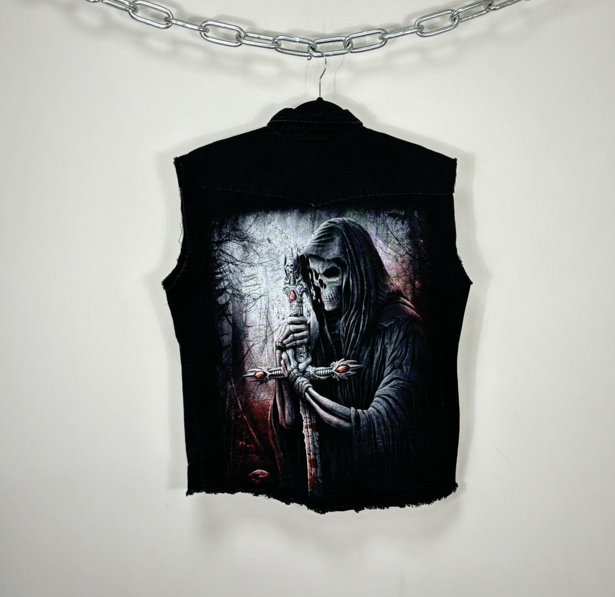 Vintage Vintage Spiral Skulls Skeleton Logo Black Vest Jacket Size US M / EU 48-50 / 2 - 1 Thumbnail