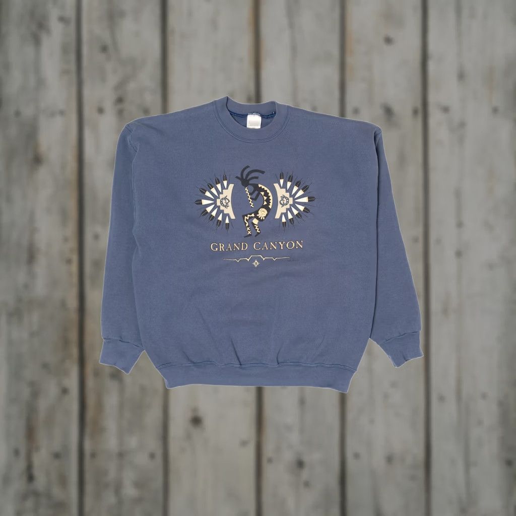 Fruit Of The Loom VINTAGE Grand Canyon Sweatshirt 1990s Fruit of the Loom X-Large Blue Cotton / Polyester Mens Girls (adjust as applicable) Size US XL / EU 56 / 4 - 1 Thumbnail