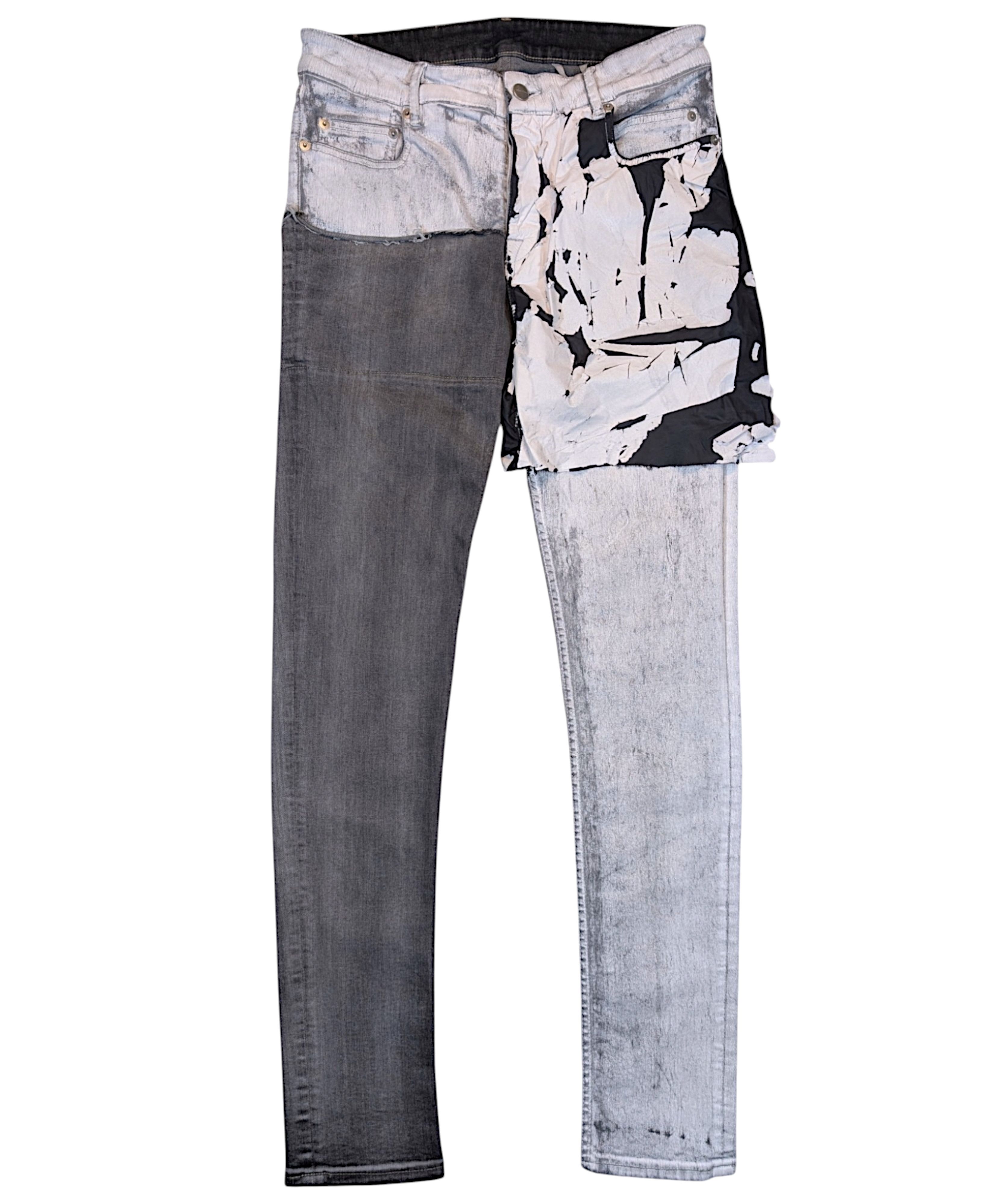Rick Owens Rick Owens White Wax Tyrone Collage Jeans | Grailed