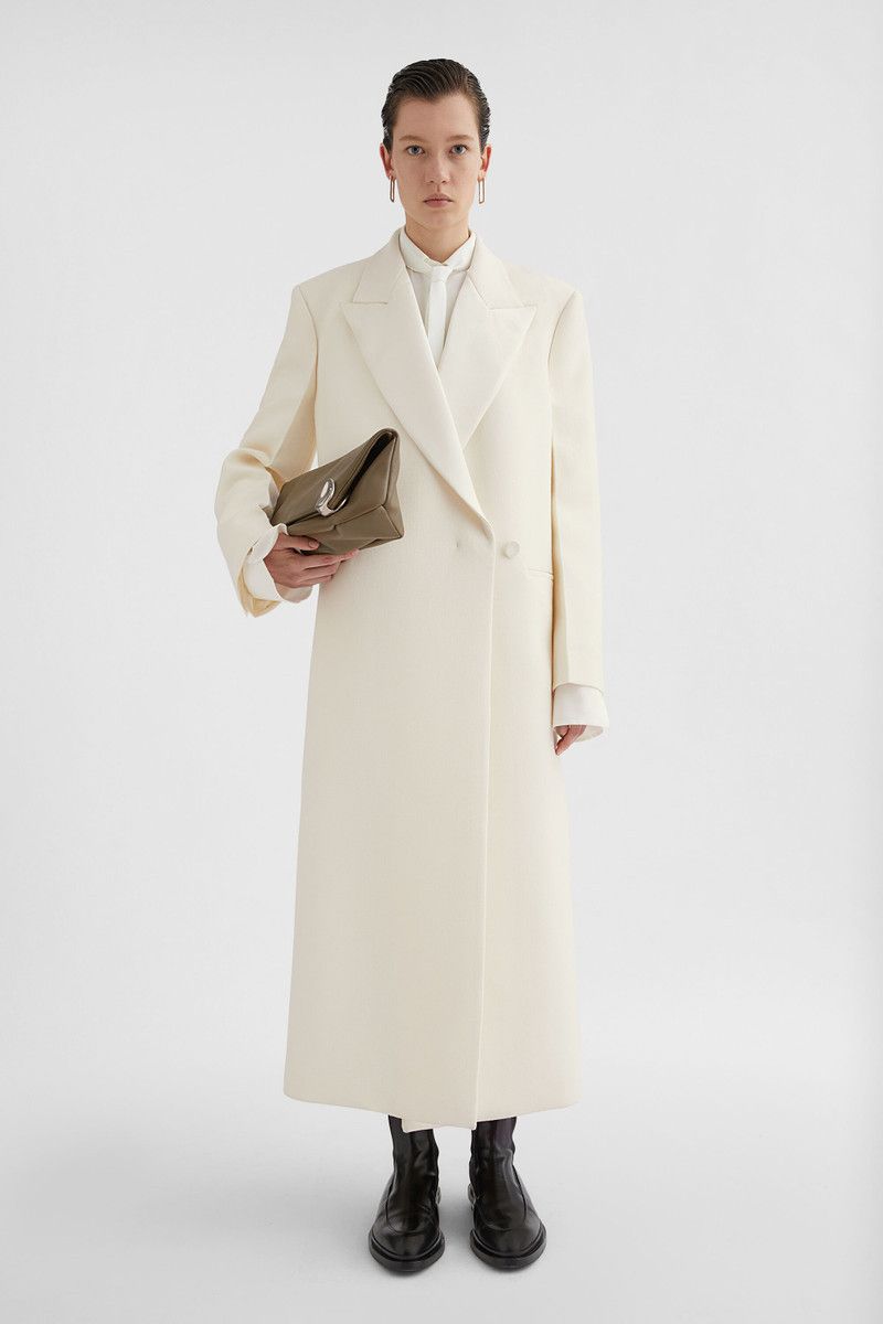 Jil Sander o1loc1c0426 Tailored Coat in White Size M / US 6-8 / IT 42-44 - 3 Thumbnail