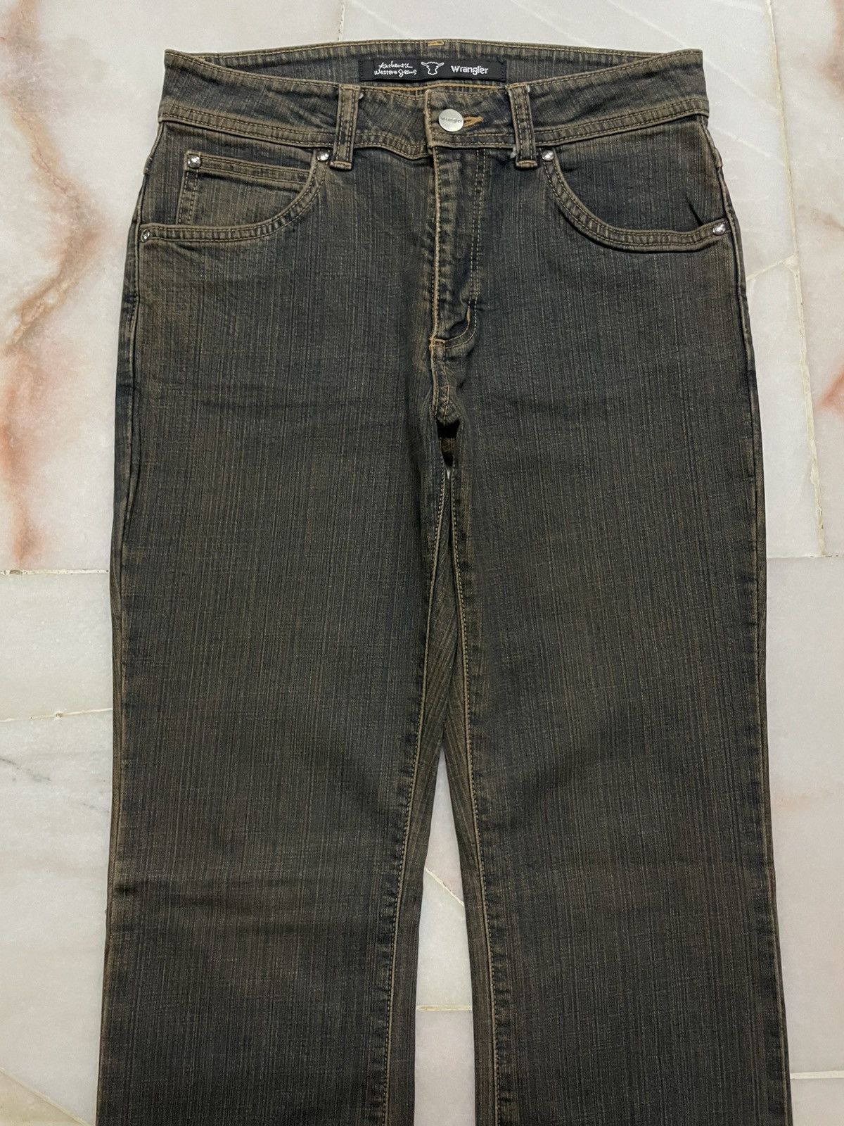 Wrangler 💥Flare💥Vintage Wrangler Western Buffalo Mudmax Bootcut Sick Size US 27 - 3 Thumbnail