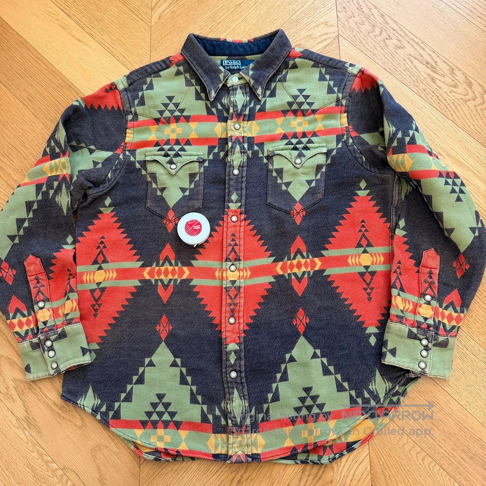 RLX Ralph Lauren Vintage Thick Southwestern Outdoor Shirt. Size US XL / EU 56 / 4 - 1 Thumbnail
