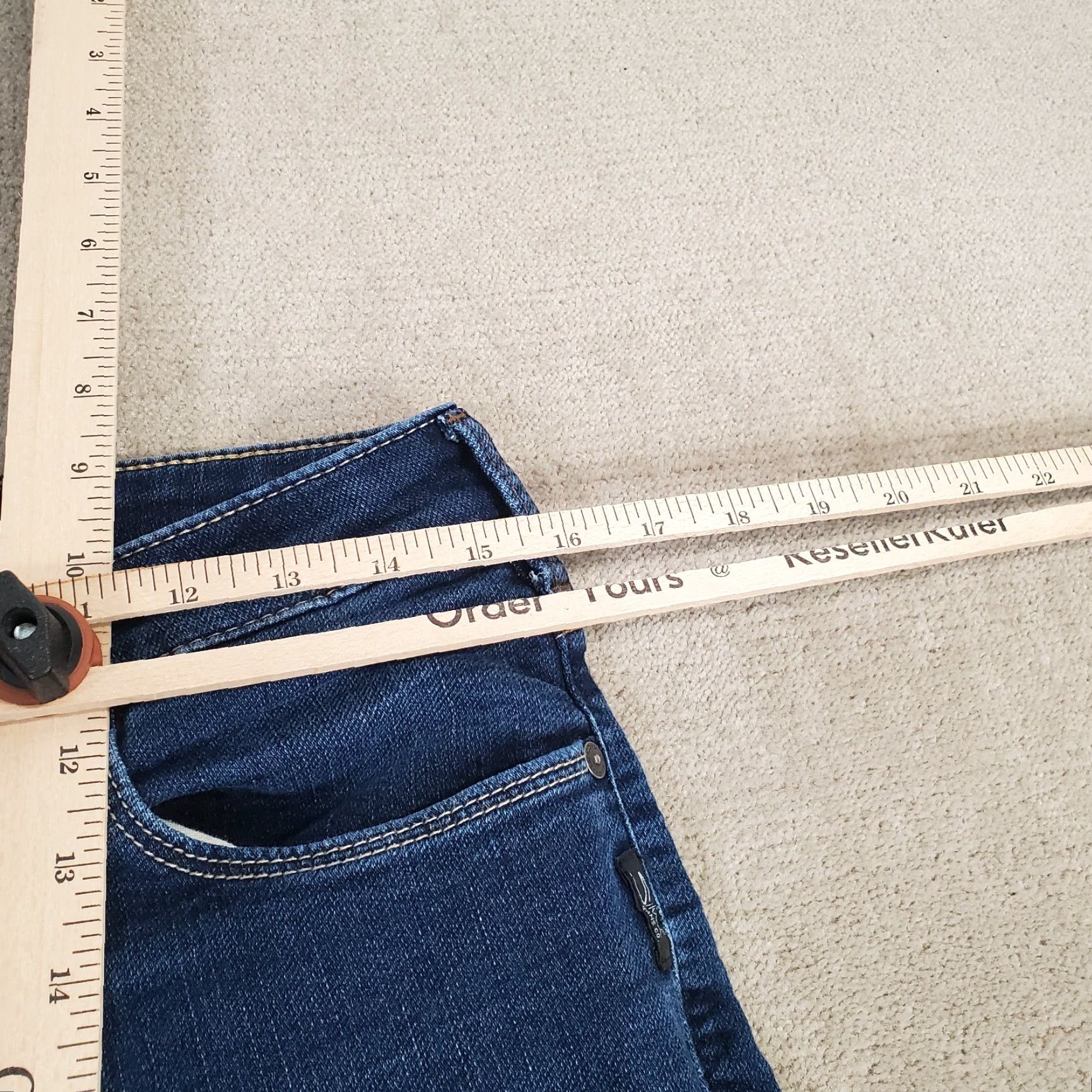 Silver Jeans Co. Silver Jeans Mens Jeans 30x32 Blue Allan Straight Denim Dark Wash - Logo Pockets, Regular Fit, Cotton, Vintage: No, Size 30, Inseam 32, - Mens Size US 30 / EU 46 - 3 Thumbnail