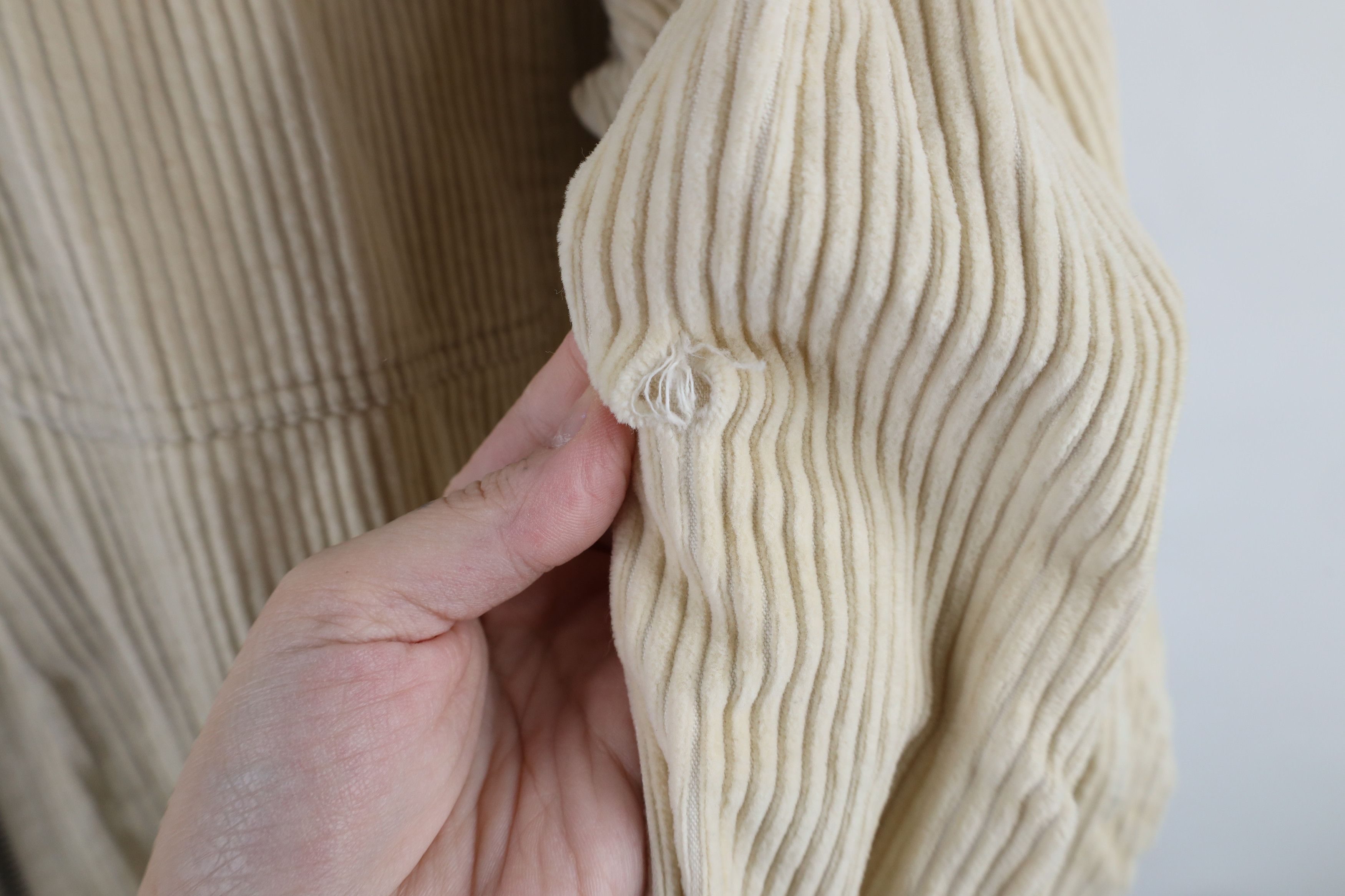 Vintage Vintage 90s Streetwear Full Zip Corduroy Shirt Jacket Beige Size US XL / EU 56 / 4 - 4 Thumbnail