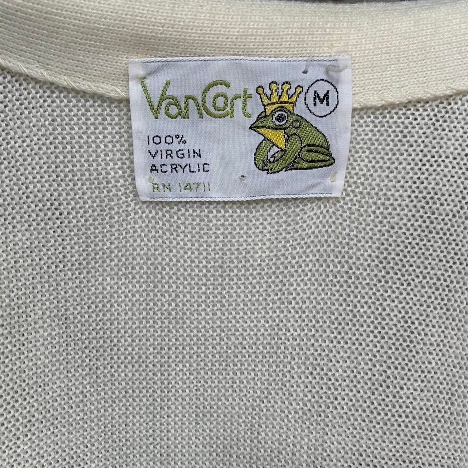 Other Vintage Frog Patch Cream Cardigan (M) Size M / US 6-8 / IT 42-44 - 5 Thumbnail