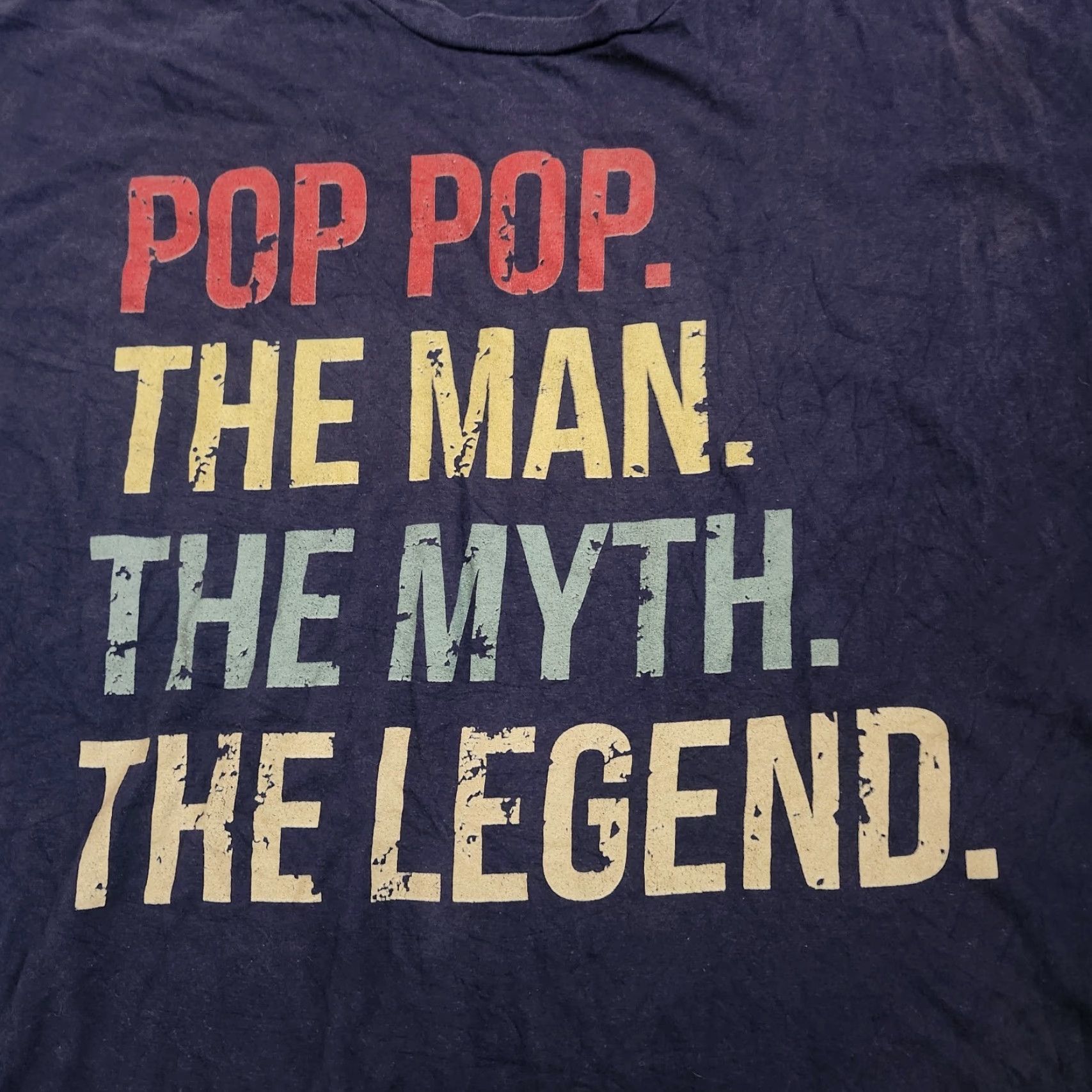Port & Company VINTAGE Port & Company Pop Pop The Man Myth Legend Mens 3XL Graphic T Shirt Navy Blue Short Sleeve Crew Neck Funny Cotton Size US XXL / EU 58 / 5 - 4 Thumbnail