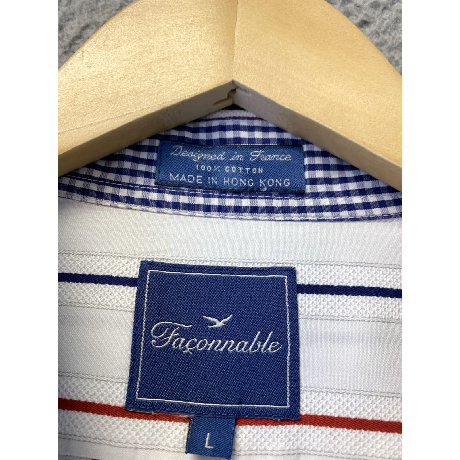 Faconnable VINTAGE Façonnable Men’s White Striped Cotton Button-Down Shirt L USA Casual Formal Size US L / EU 52-54 / 3 - 4 Thumbnail