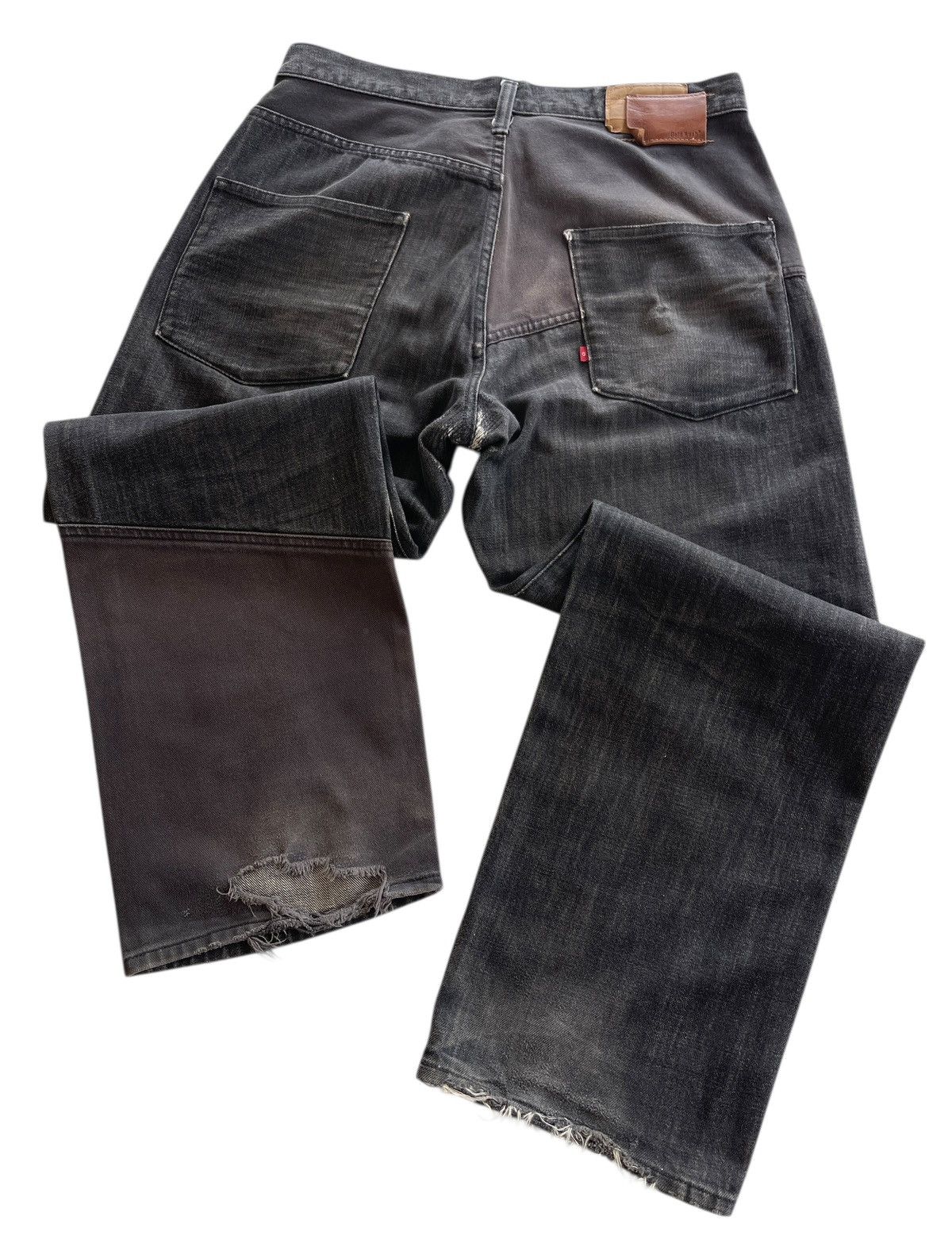 Vintage Gold Rush Patchwork Distressed Denim Size US 34 / EU 50 - 6 Thumbnail