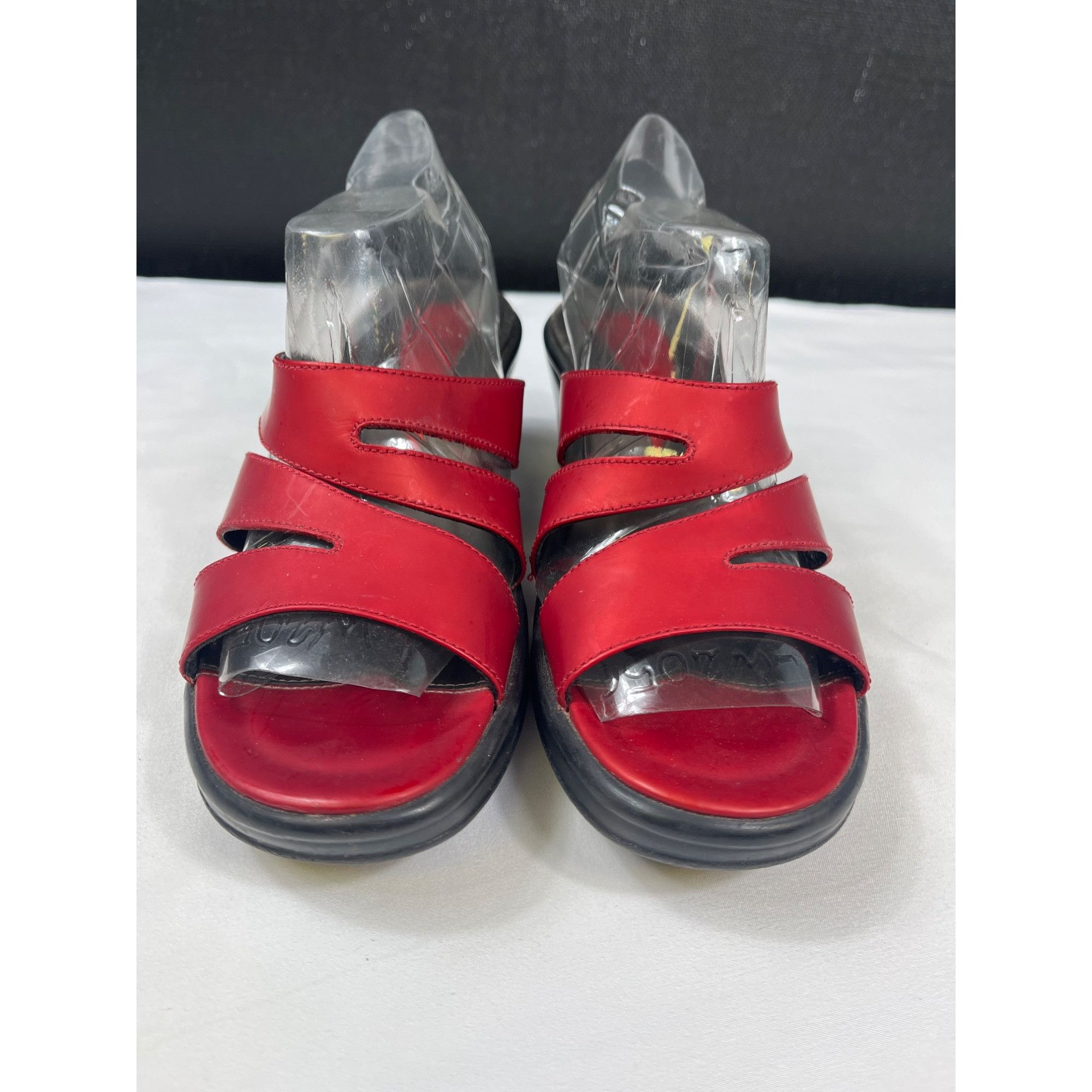Other Dansko Red Womens Leather Strappy Wedge Sandals Size 38 SKU Size US 8 / IT 38 - 1 Thumbnail