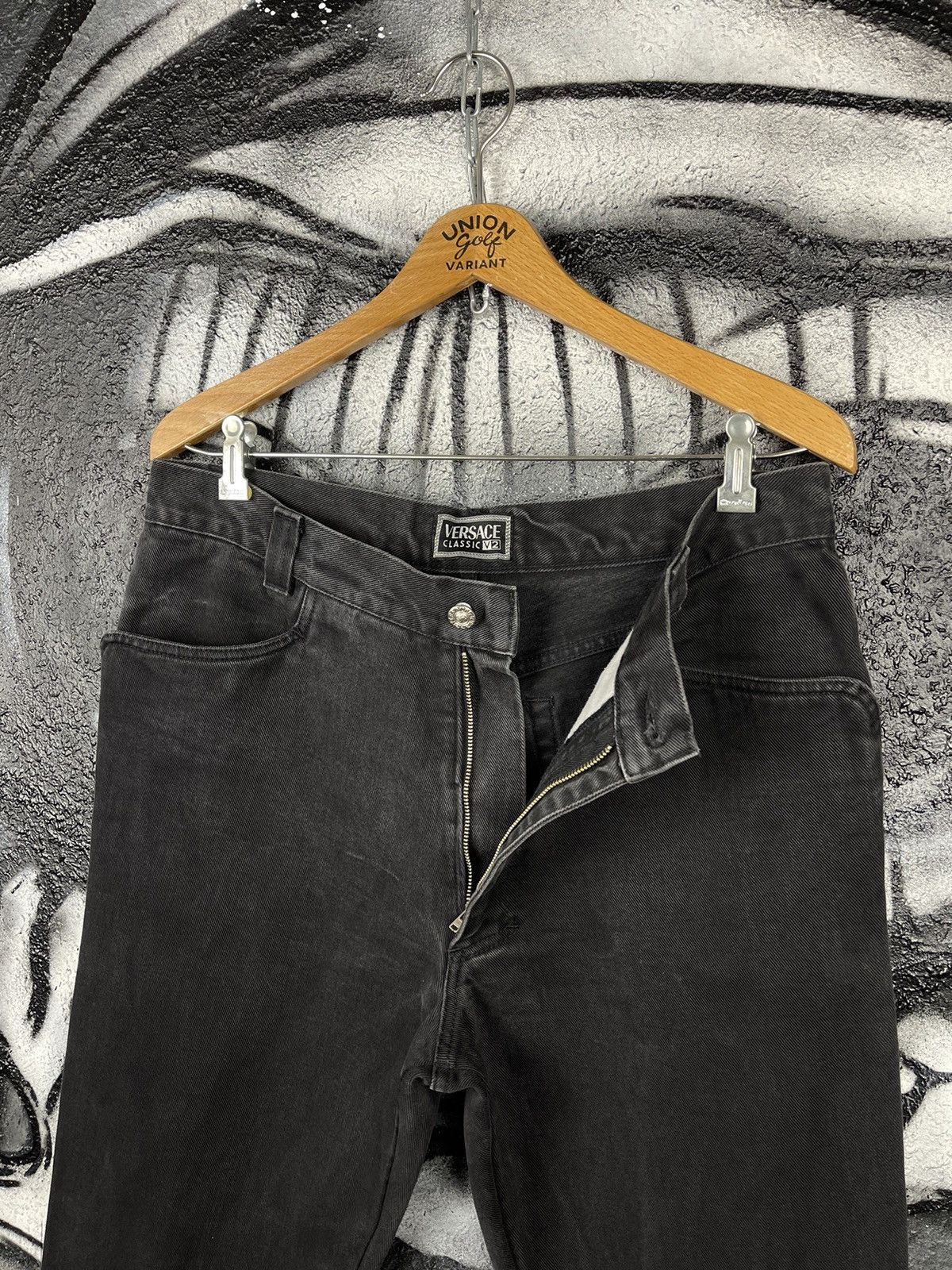 Versace Versace Classic V2 Vintage Washed Black Denim Jeans Men’s Size W33 Size US 33 - 5 Thumbnail