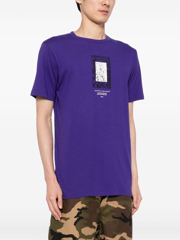 Off-White o1gr1nt1124 Paint Mirror Slim S/S T-Shirt in Purple Size US L / EU 52-54 / 3 - 2 Thumbnail