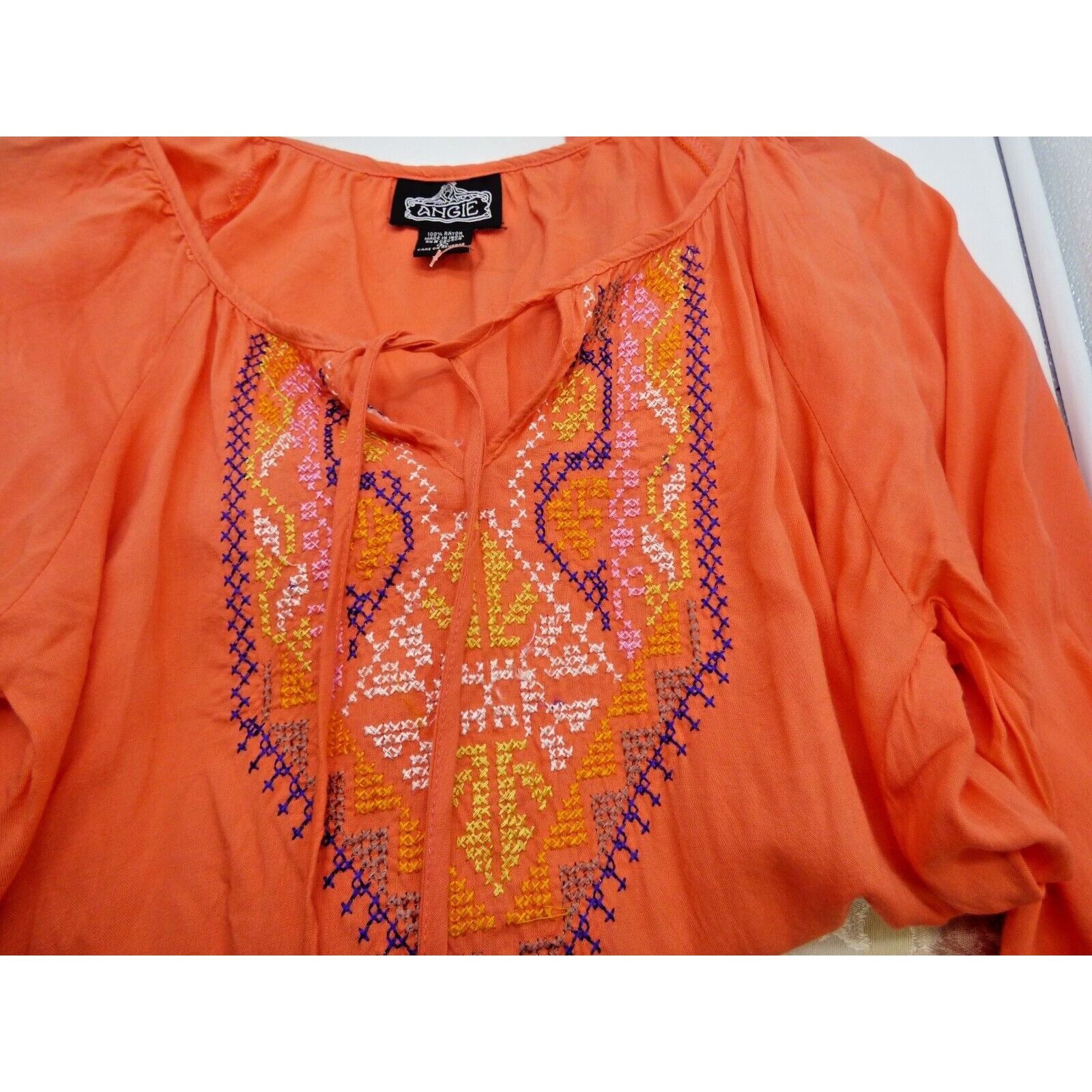 Other Angie Junior’s Elasticized Waist ¾ Sleeve tunic dress, Salmo Size ONE SIZE - 2 Thumbnail