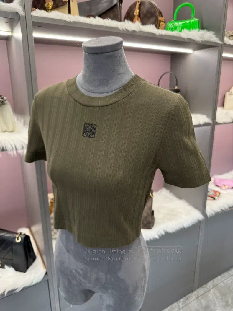 Loewe Loewe Small Logo Embroidered Short Knit Top Size L / US 10 / IT 46 - 5 Thumbnail