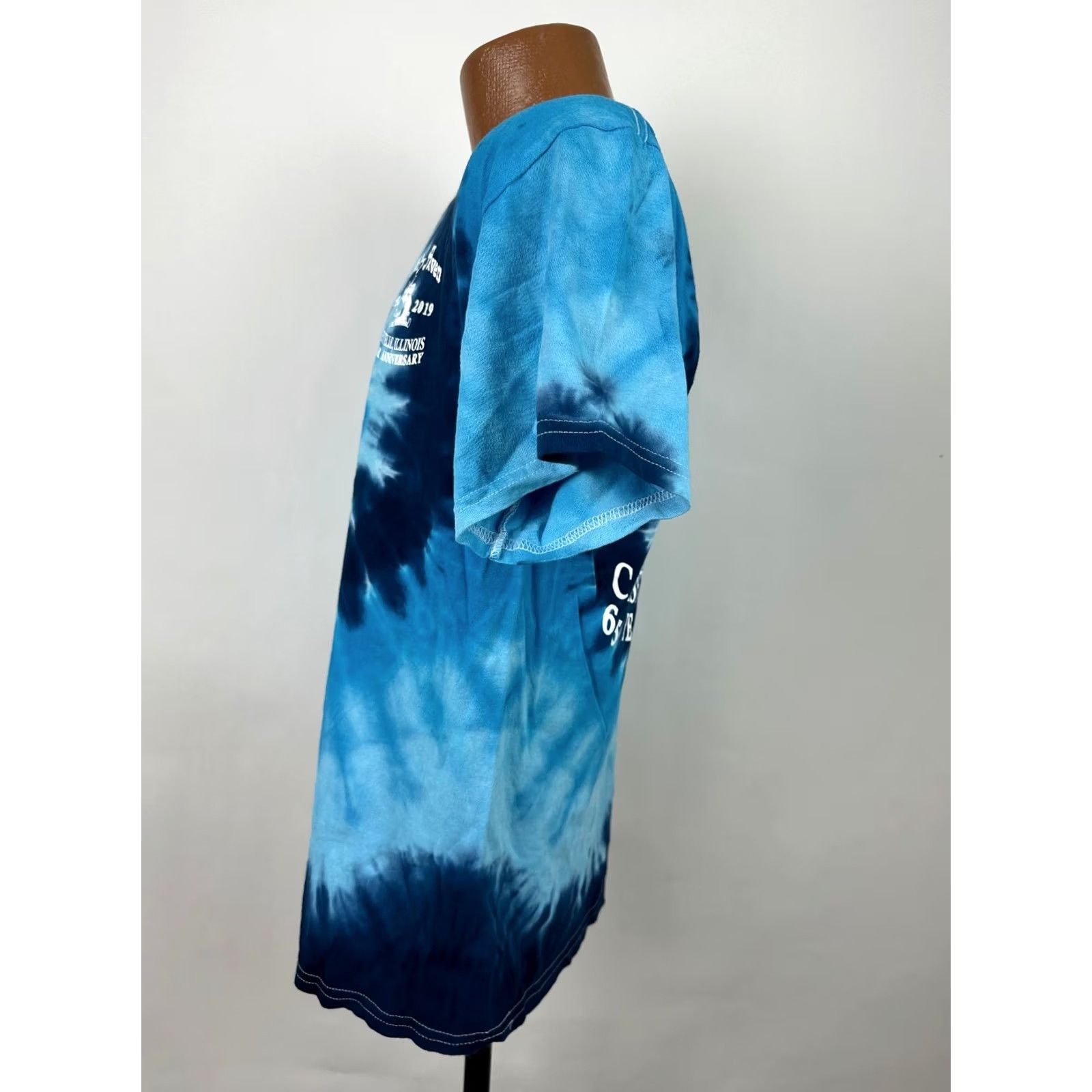 Gildan Cow Shirt Adult Medium Dairy Haven Milk Farm Caseyville Tie-Dye Psychedelic Blue Size US M / EU 48-50 / 2 - 5 Thumbnail