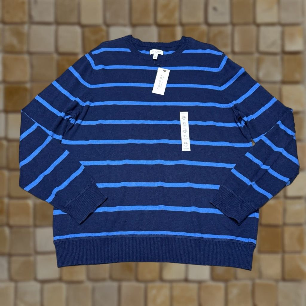 Vintage VINTAGE Sonoma Shirt Long Sleeve Mens XL Striped Blue Navy 80s Size US XL / EU 56 / 4 - 1 Thumbnail