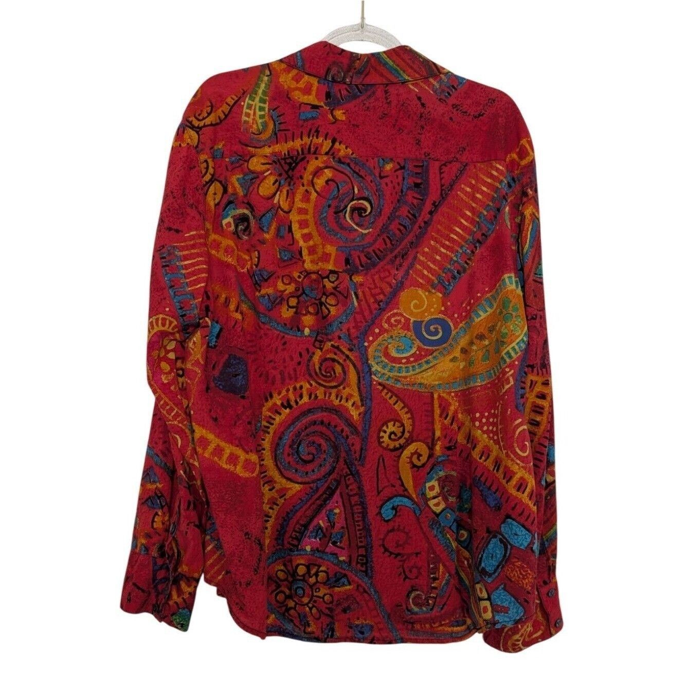 Designer Chicos 2 Abstract Artsy Shirt Womens Size Medium Red Size M / US 6-8 / IT 42-44 - 5 Thumbnail