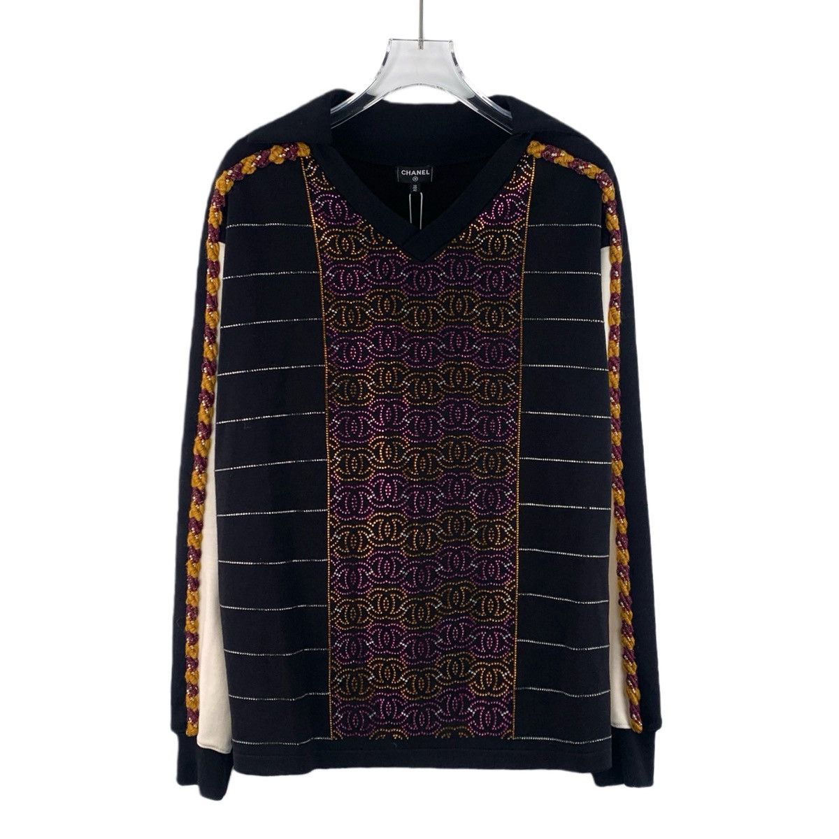 Chanel Chanel Color-block Logo Wool Long Sleeve Polo Shirt K26WX Size XS / US 0-2 / IT 36-38 - 1 Thumbnail
