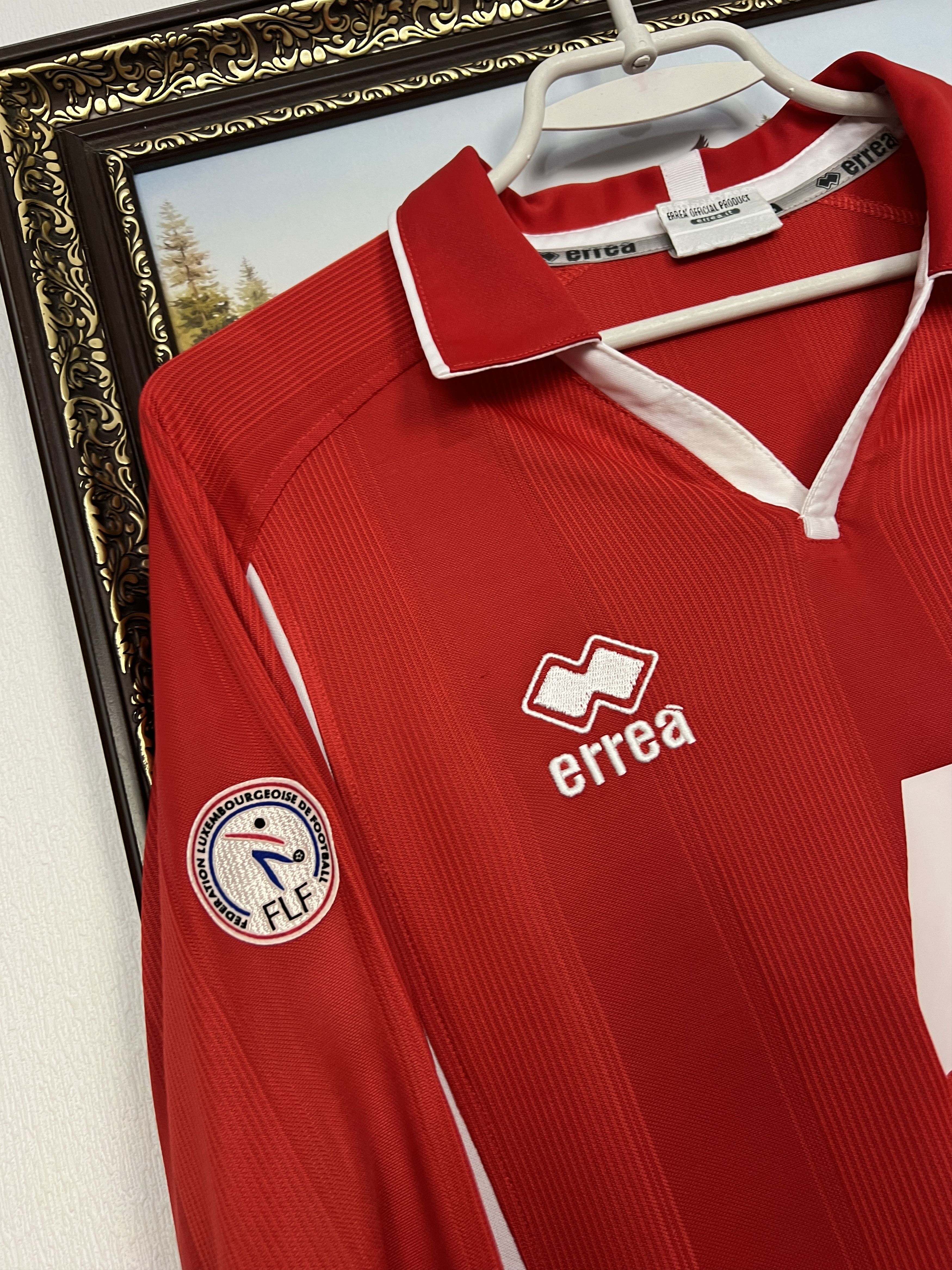 Errea Luxembourg football shirt Match Worn Long Sleeve Jersey Size US L / EU 52-54 / 3 - 5 Thumbnail