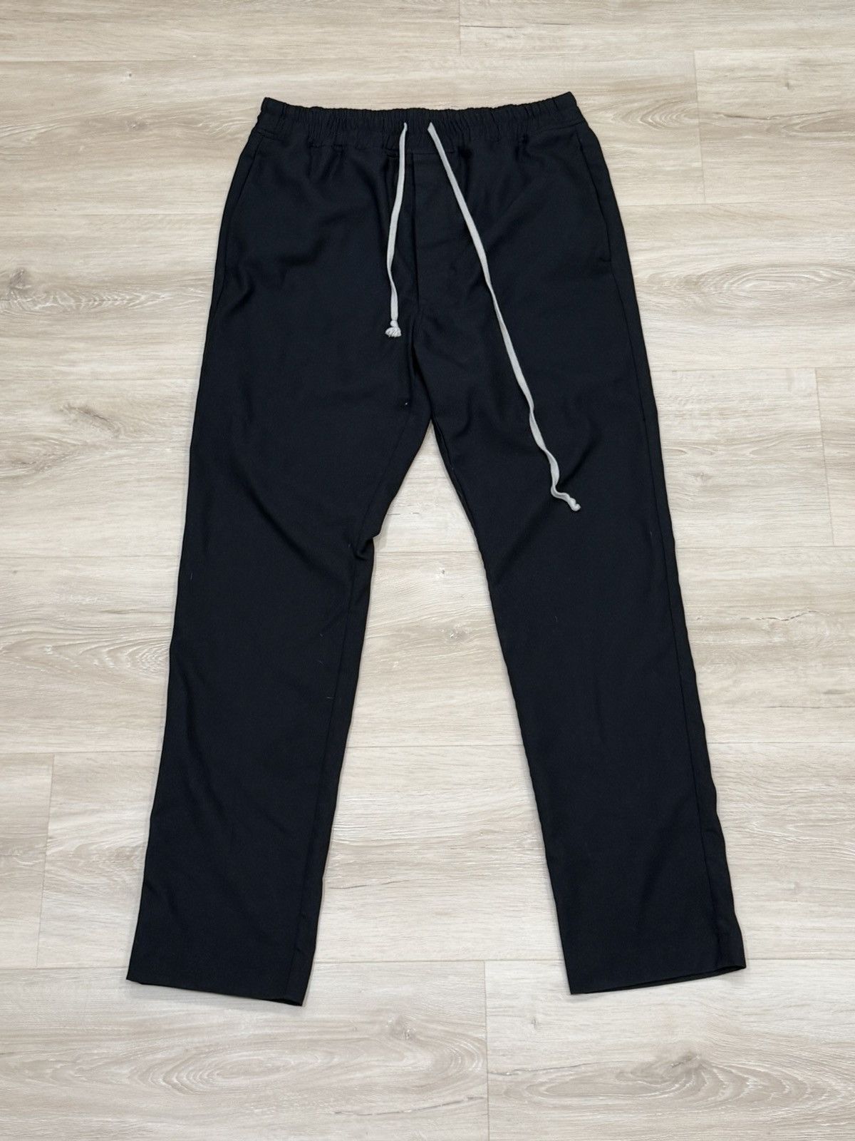 Rick Owens EU46 Black Wool Blend Long Drawstring Astaire FW20