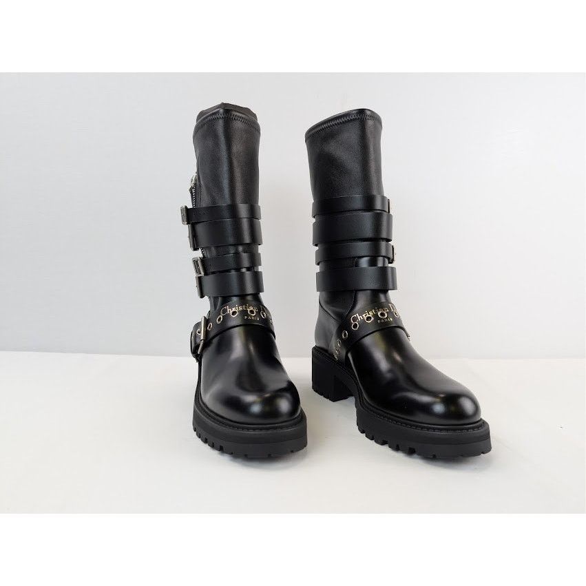 Dior o1rshd1 Christian Zip Detailed Buckled Boots in Black Size US 10 / IT 40 - 6 Thumbnail