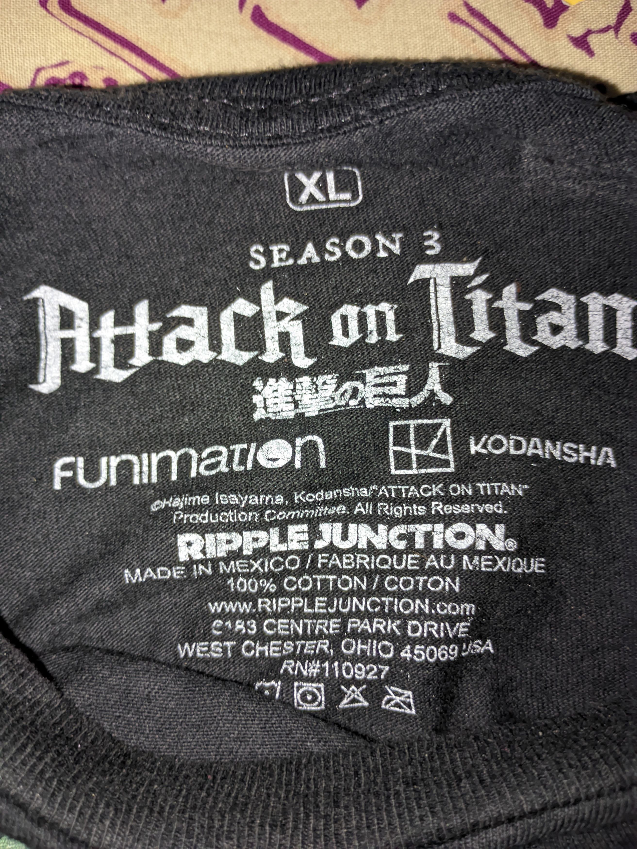 Ripple Junction Attack on Titan Season 3 tees Size US XL / EU 56 / 4 - 2 Thumbnail