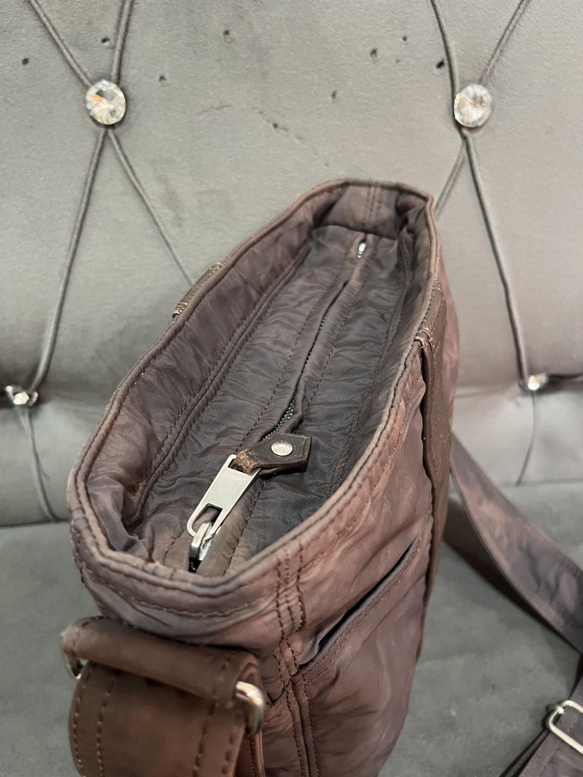 Hermes Auth HERMES Acapulco Bandouliere Shoulder Bag Nylon Brown Size ONE SIZE - 11 Thumbnail